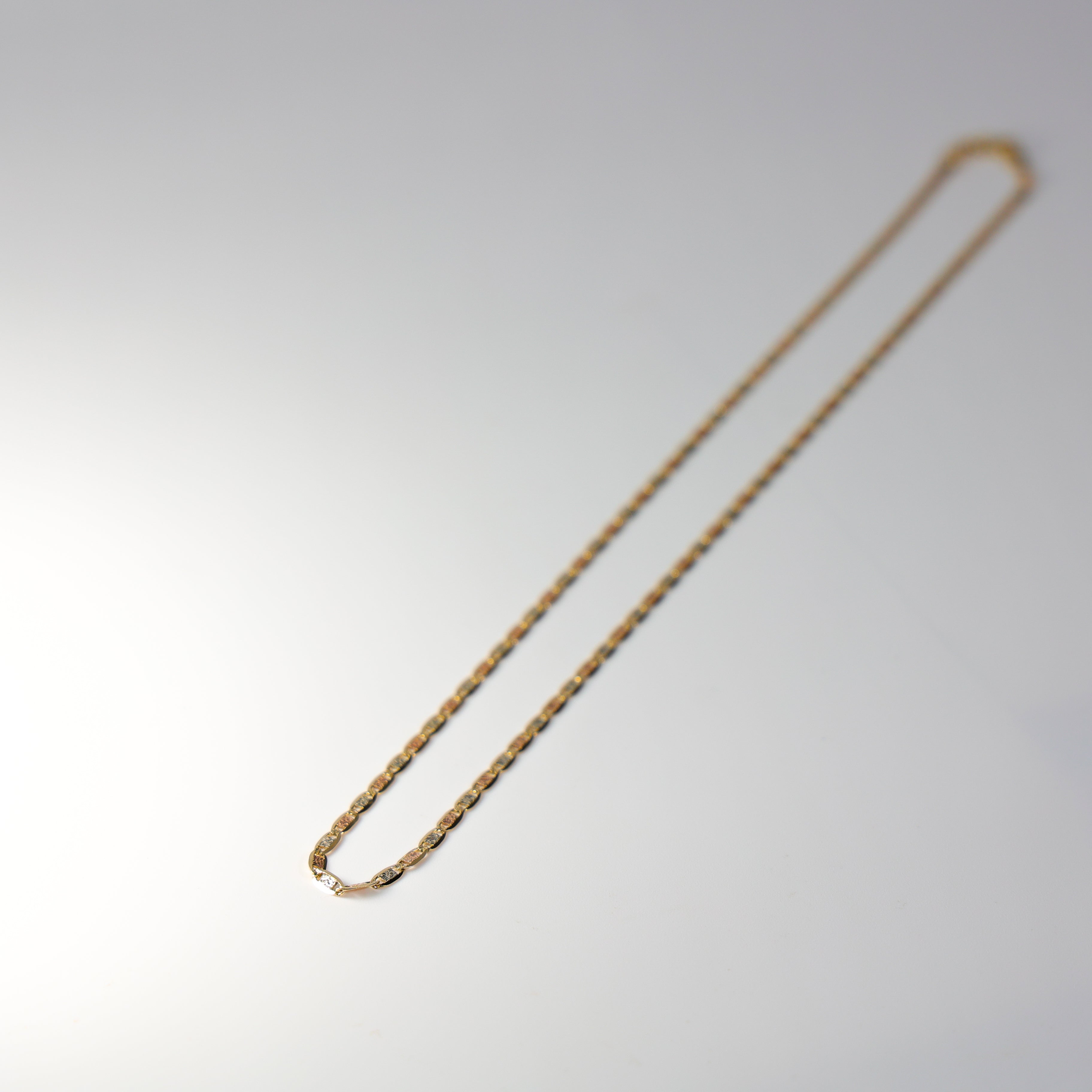 2.6mm Solid 14K Gold Tri Colors Valentino Chain Model-0374 - Charlie & Co. Jewelry