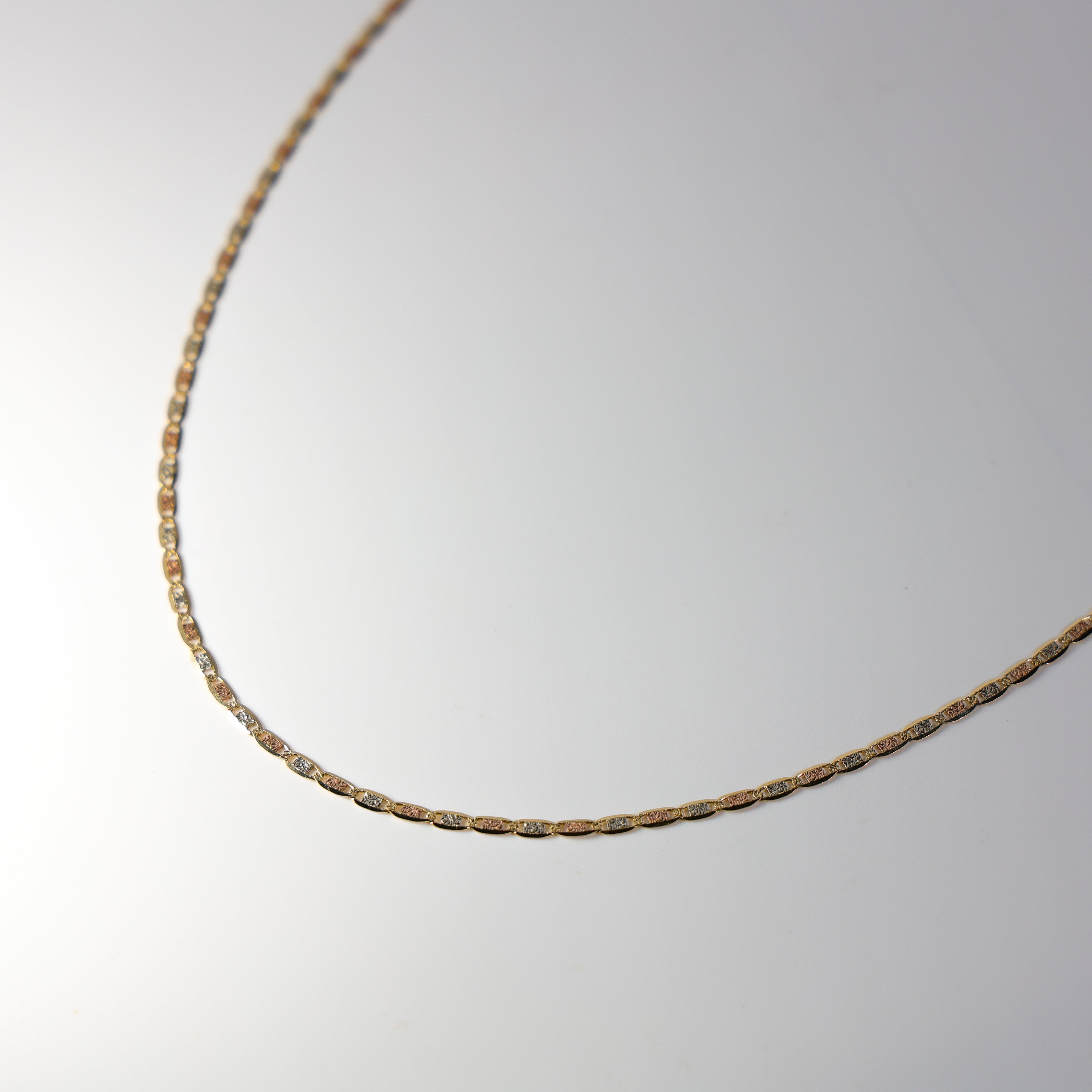 2.6mm Solid 14K Gold Tri Colors Valentino Chain Model-0374 - Charlie & Co. Jewelry