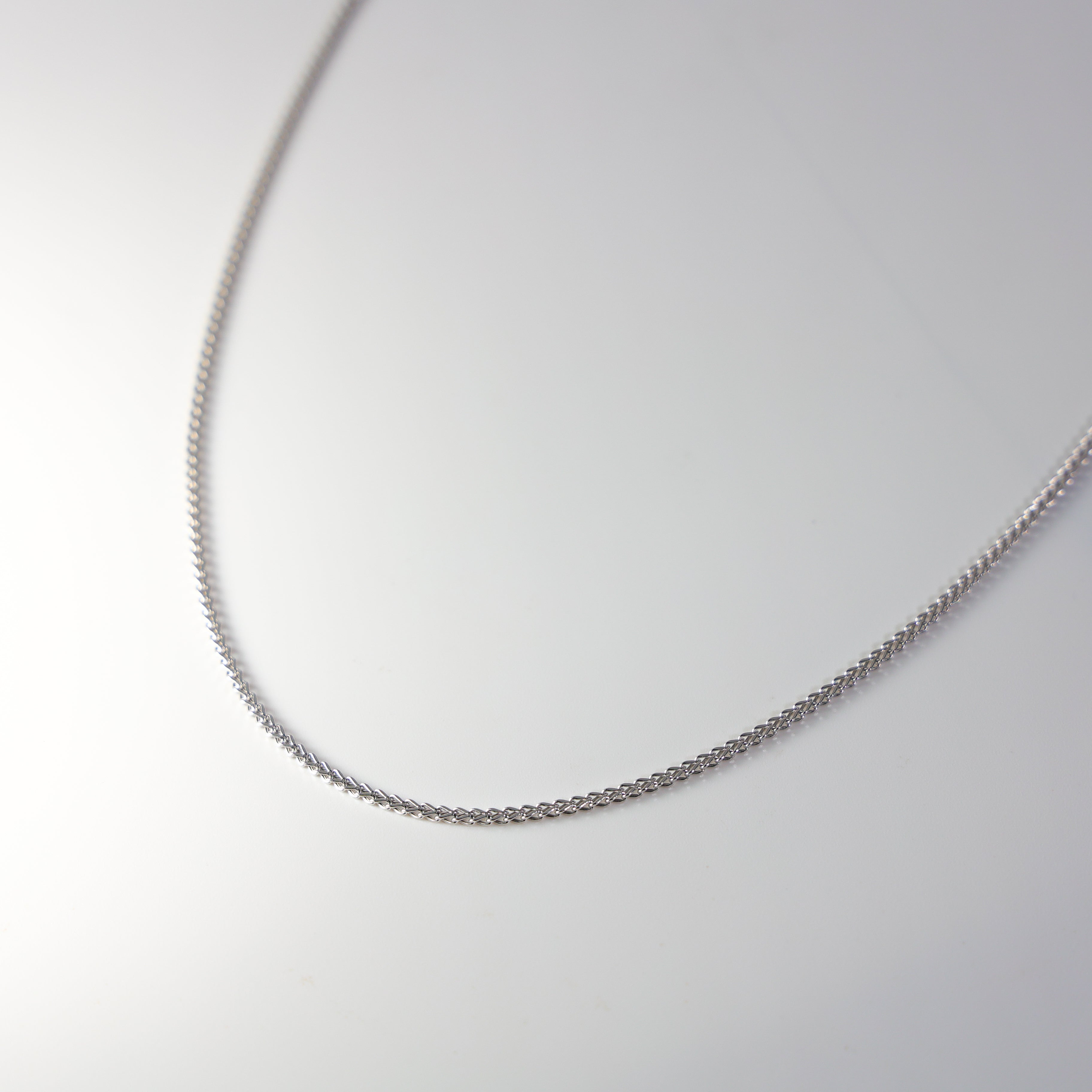 1.7mm 14K White Gold Hollow Square Franco Chain Model-0461 - Charlie & Co. Jewelry