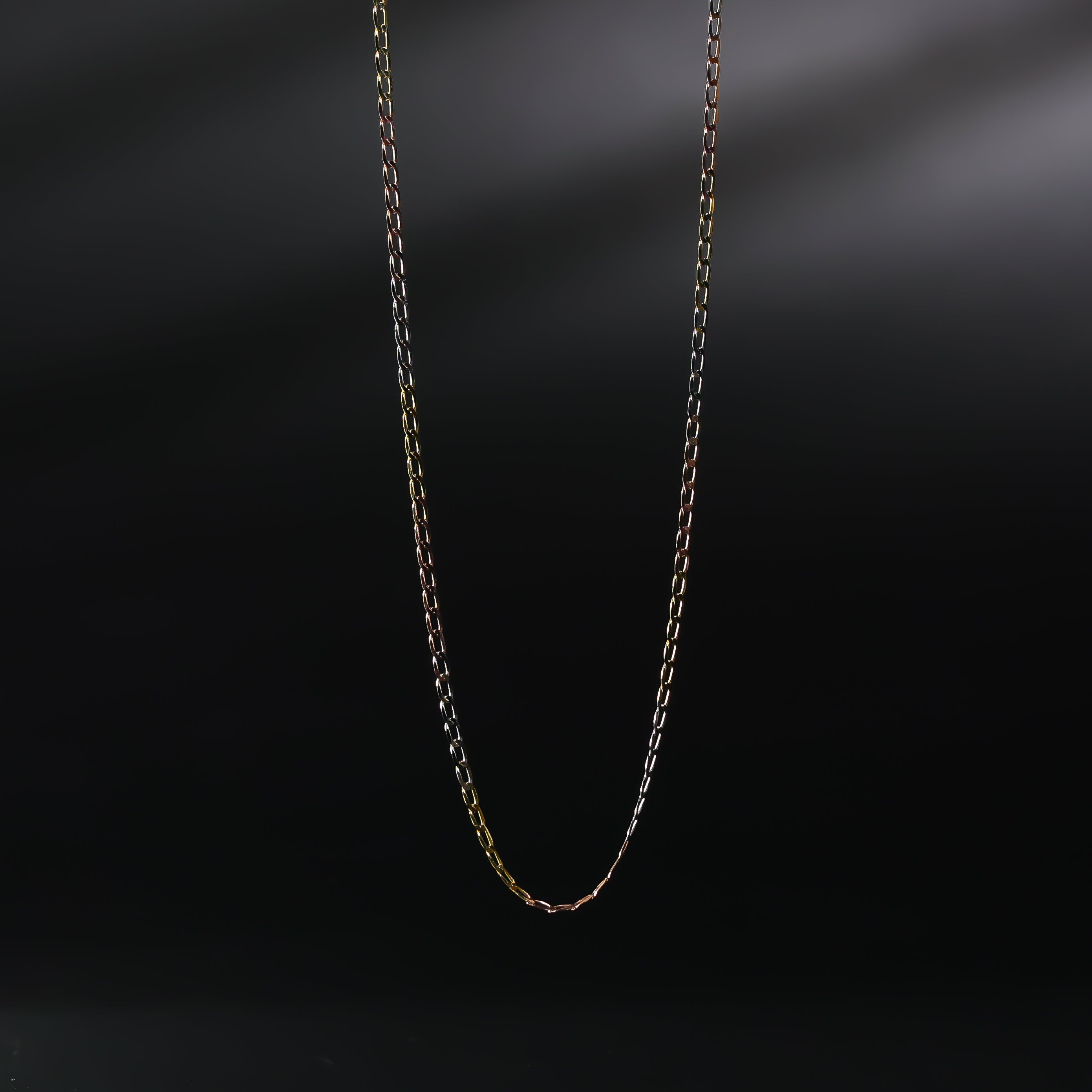 1.7mm Solid 14K Gold Tri Colors Figaro Link Chain Model-0489 - Charlie & Co. Jewelry