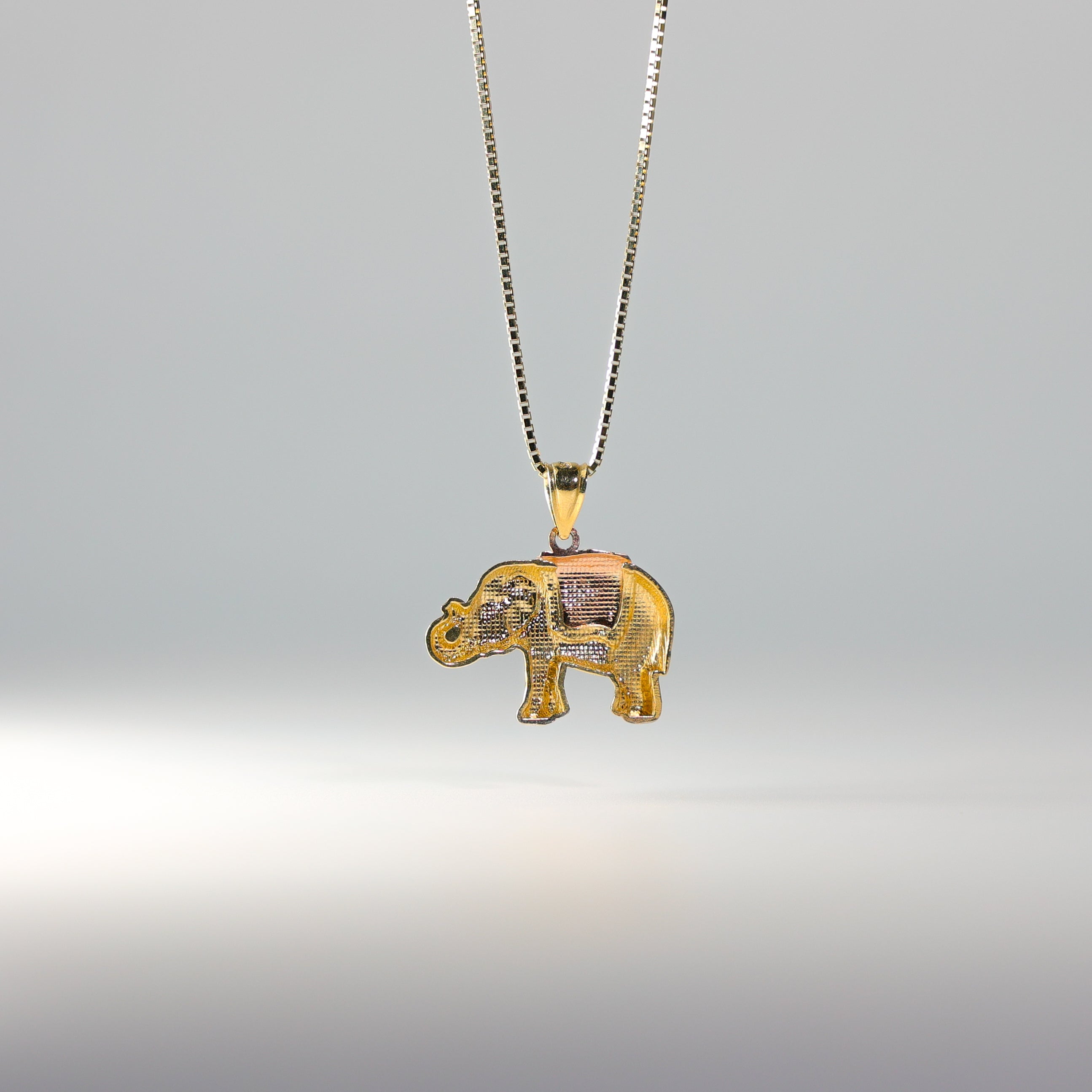Gold 3 Colors Elephant Pendant Model-1624 - Charlie & Co. Jewelry