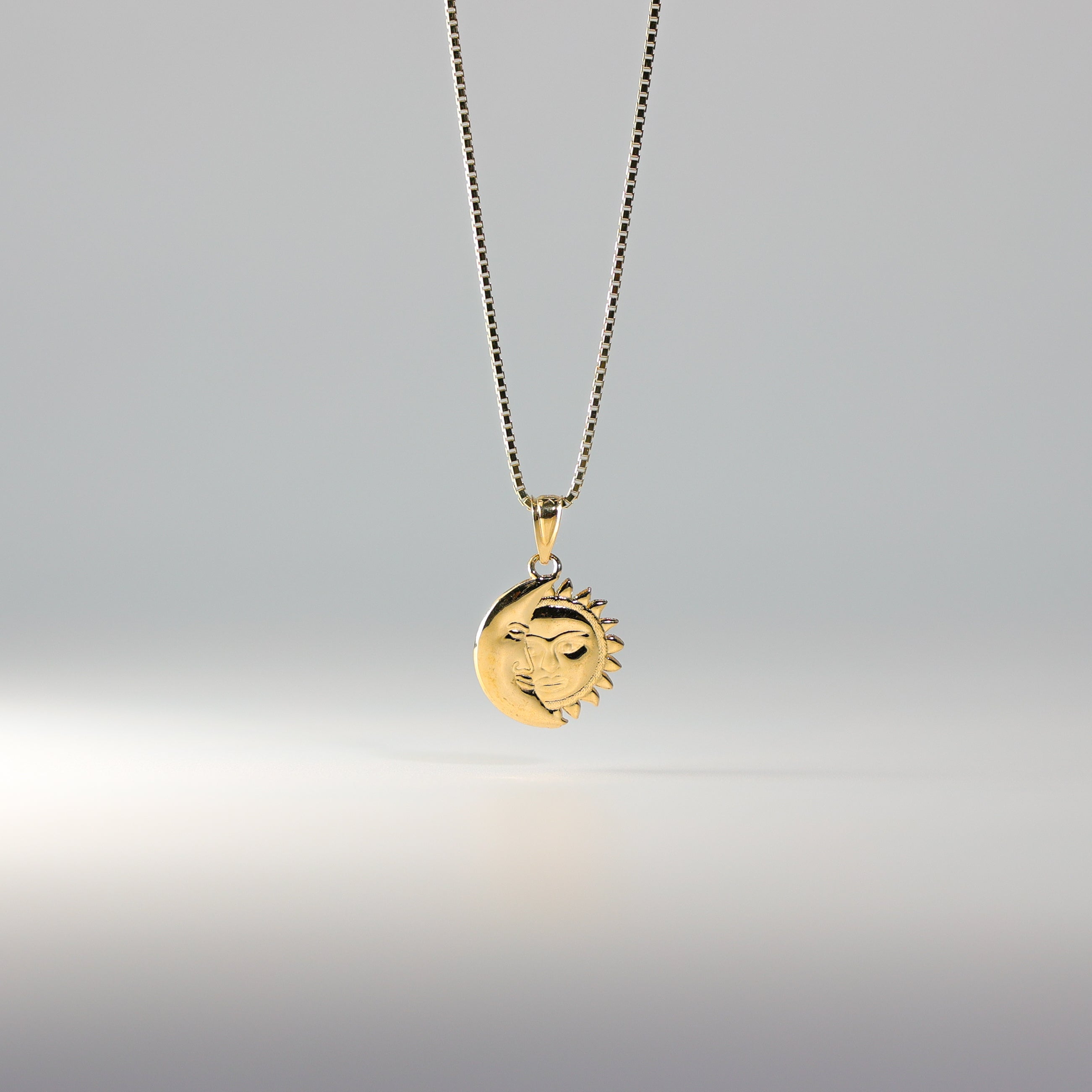 Gold Moon and Sun Pendant Model-1936 - Charlie & Co. Jewelry