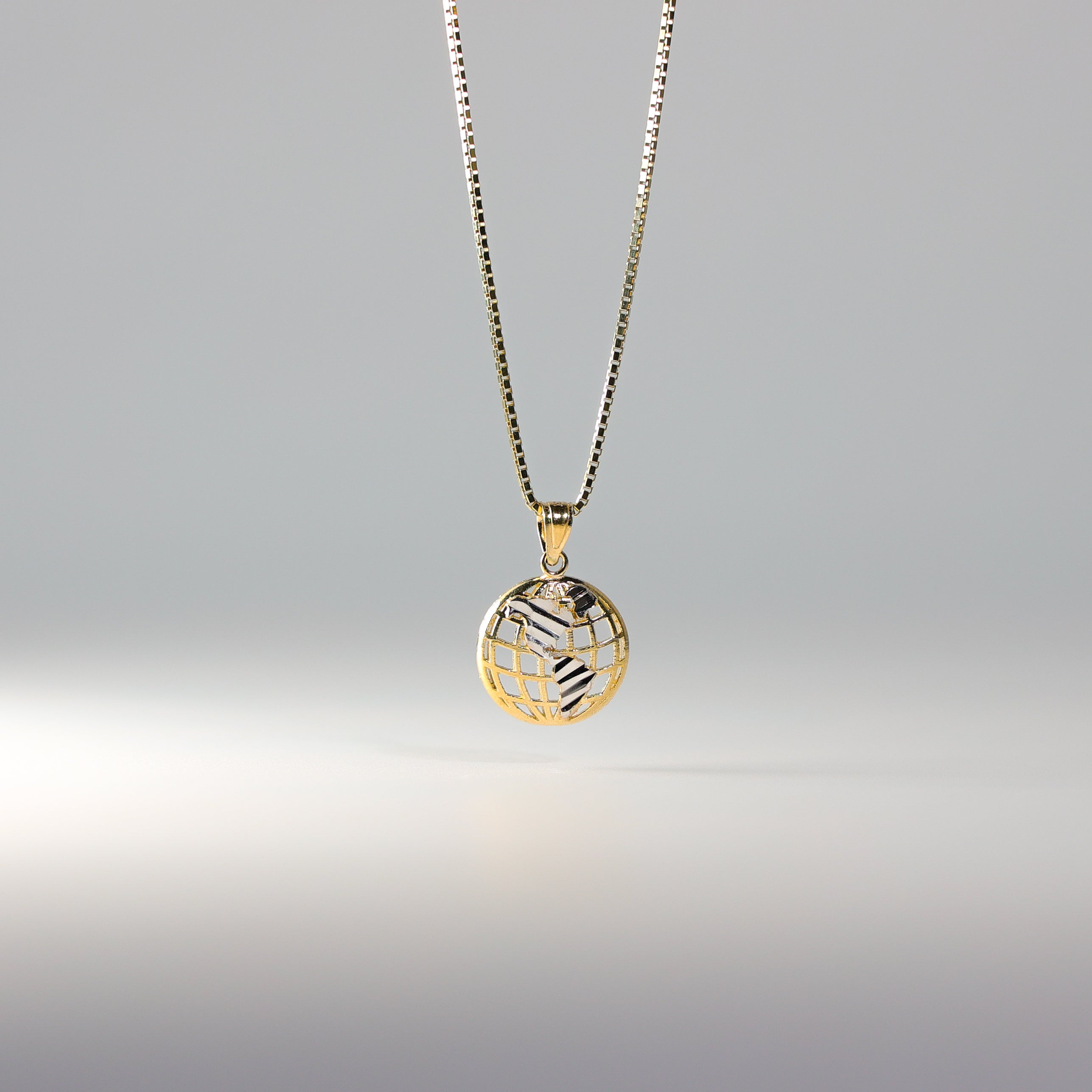 Dainty Gold Globe Earth Pendant Model-1941 - Charlie & Co. Jewelry
