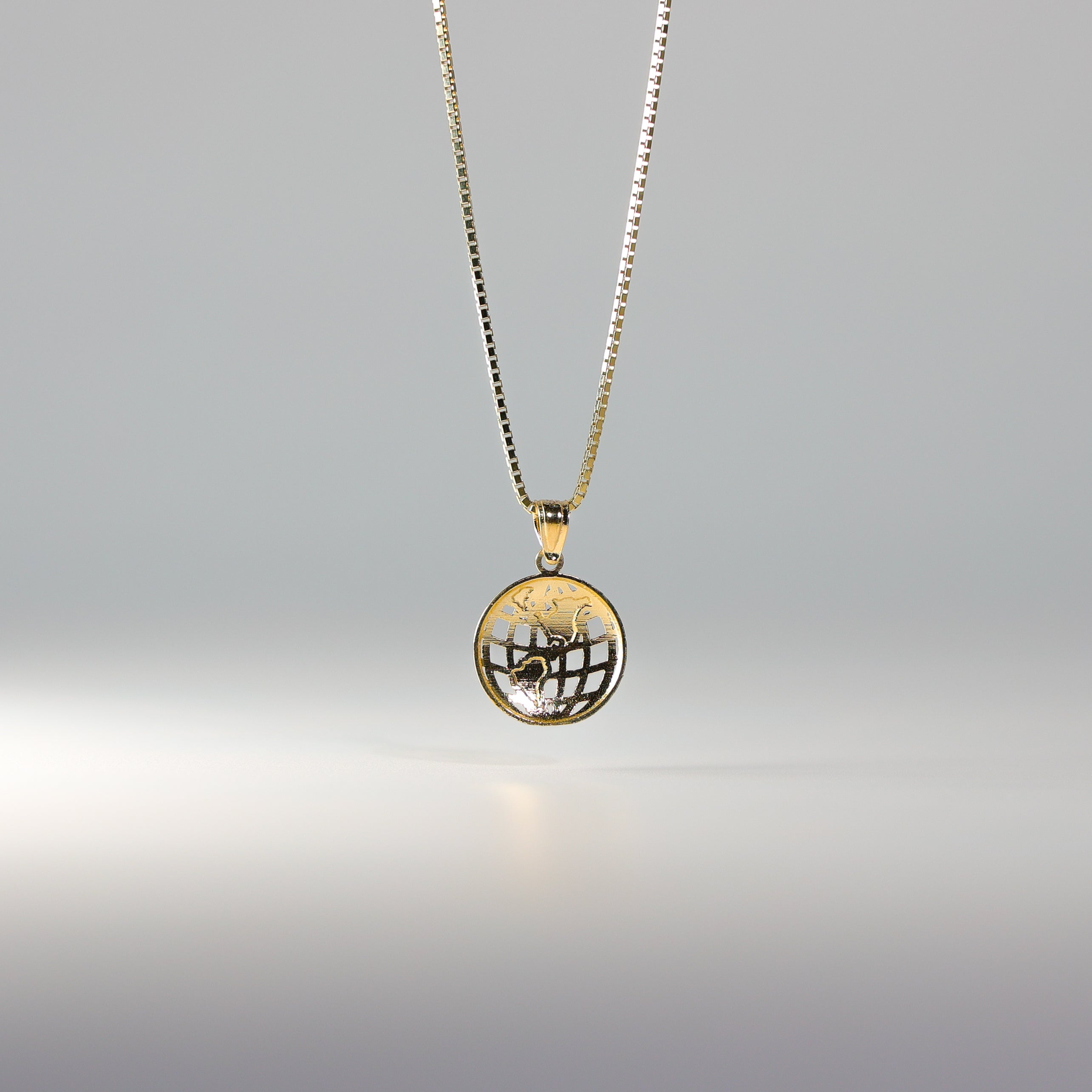 Dainty Gold Globe Earth Pendant Model-1941 - Charlie & Co. Jewelry