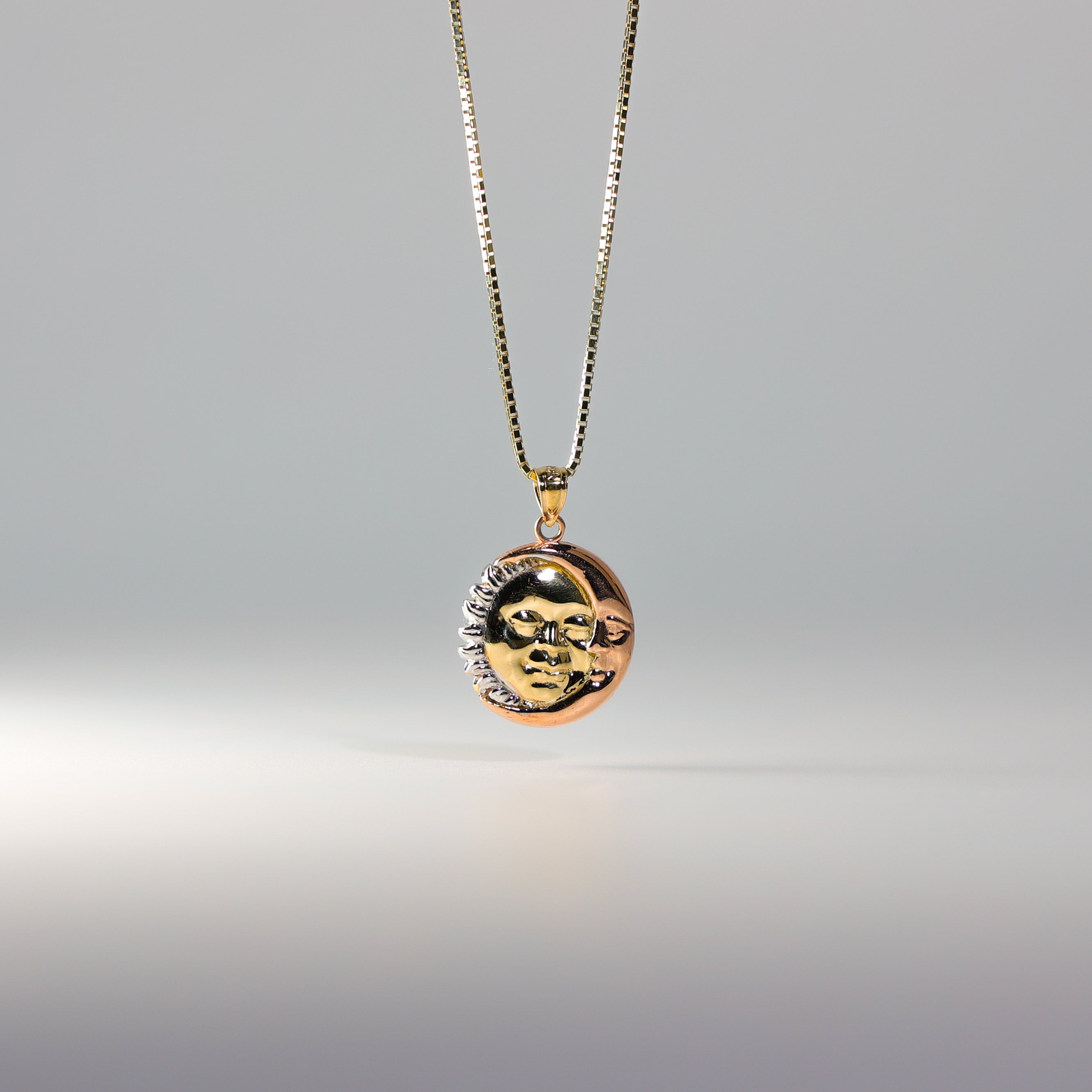 Gold 3 Colors Sun And Moon Pendant Model-1935 - Charlie & Co. Jewelry