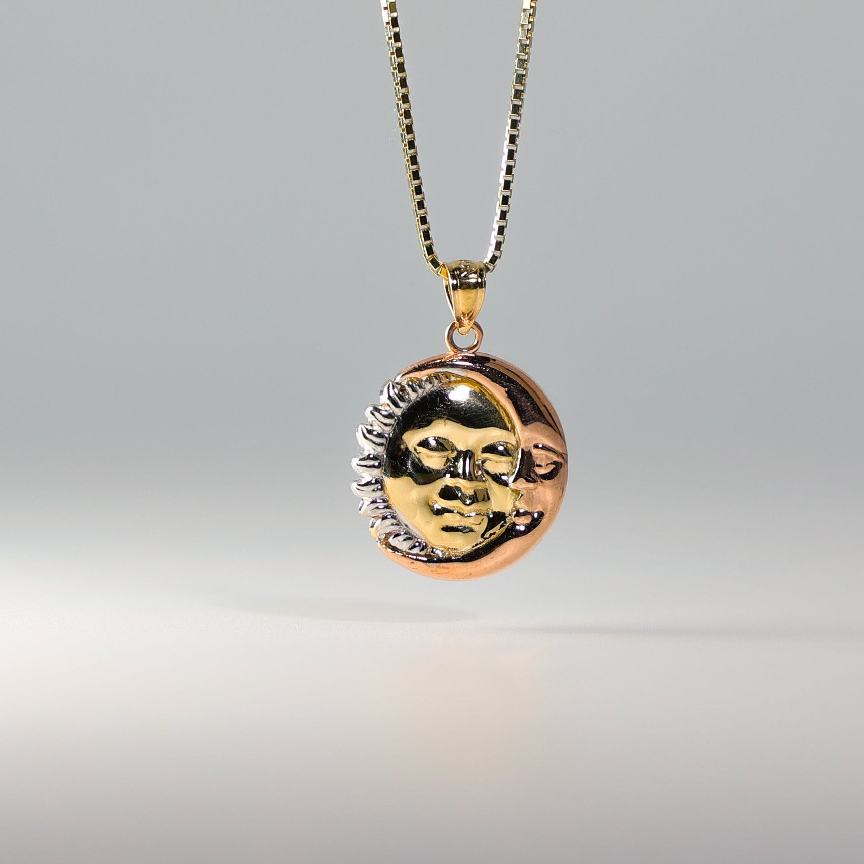 Gold 3 Colors Sun And Moon Pendant Model-1935 - Charlie & Co. Jewelry