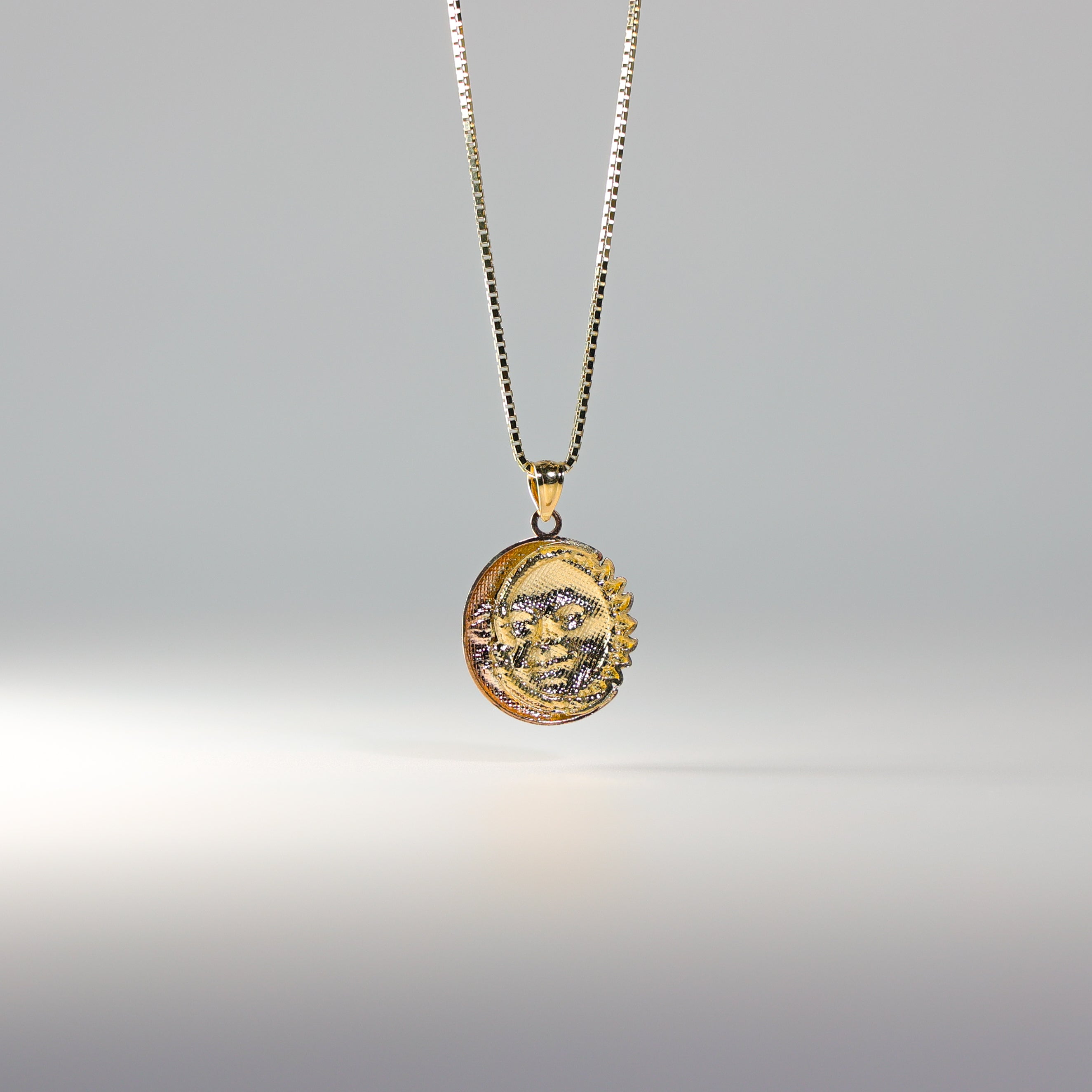 Gold 3 Colors Sun And Moon Pendant Model-1935 - Charlie & Co. Jewelry