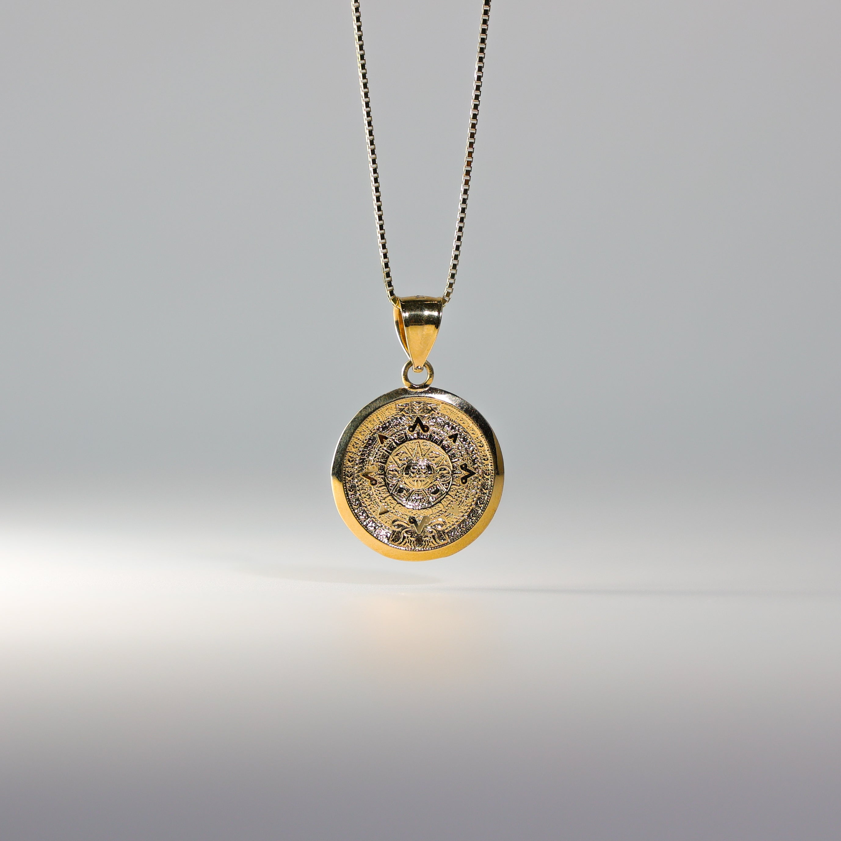 Gold Calendario Azteca Pendant Model-1565 - Charlie & Co. Jewelry