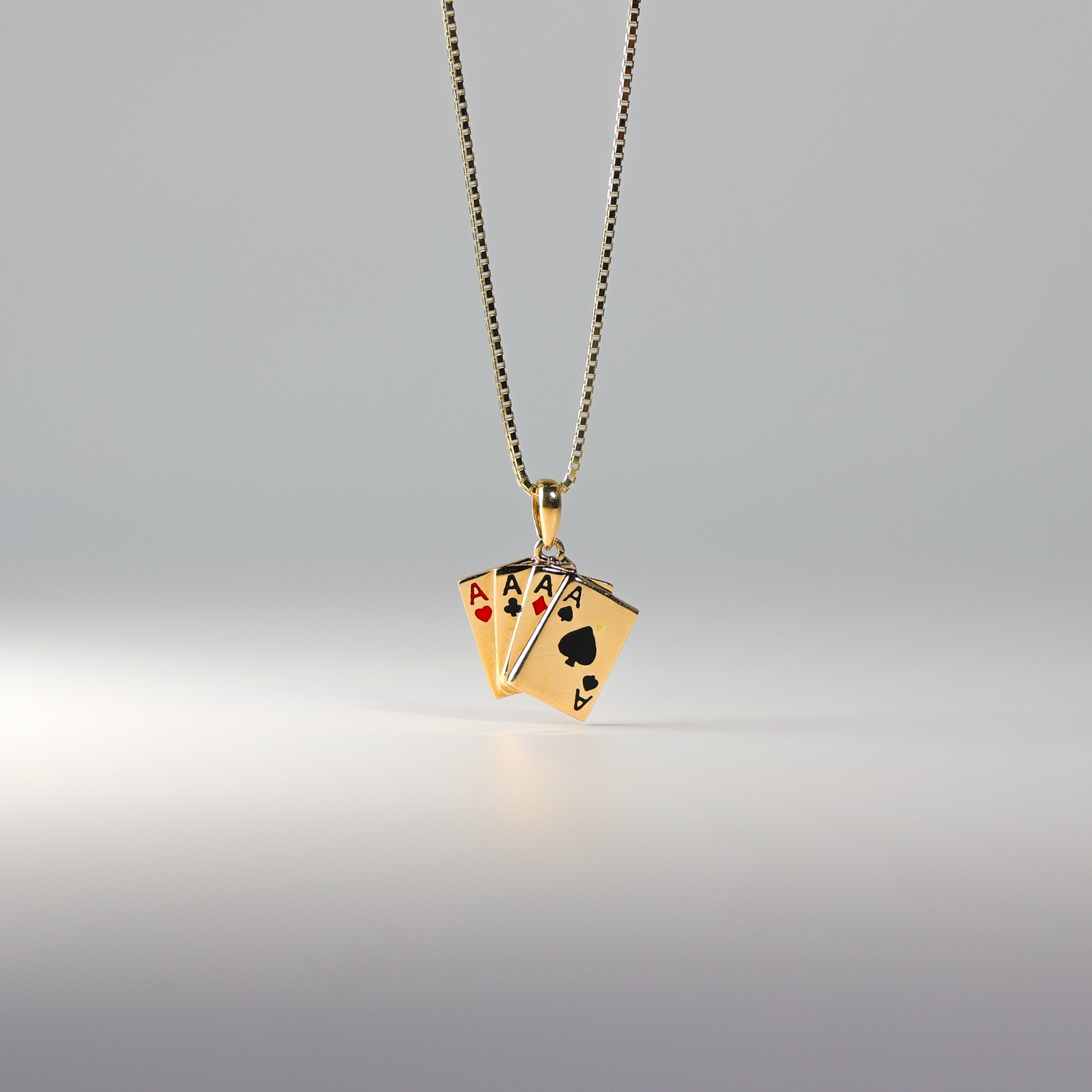Gold 4 Aces Poker Hand Pendant Model-1974 - Charlie & Co. Jewelry