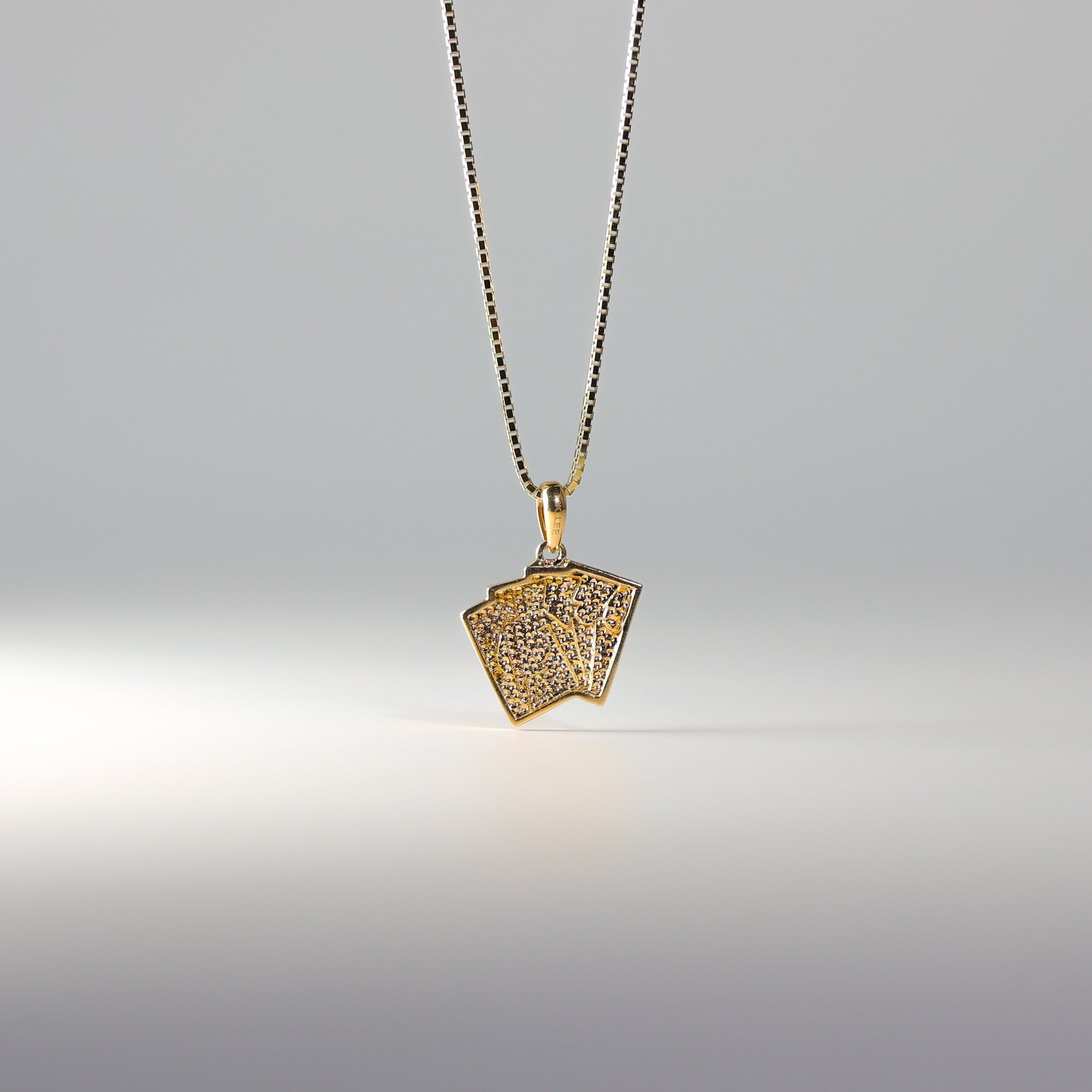 Gold 4 Aces Poker Hand Pendant Model-1974 - Charlie & Co. Jewelry