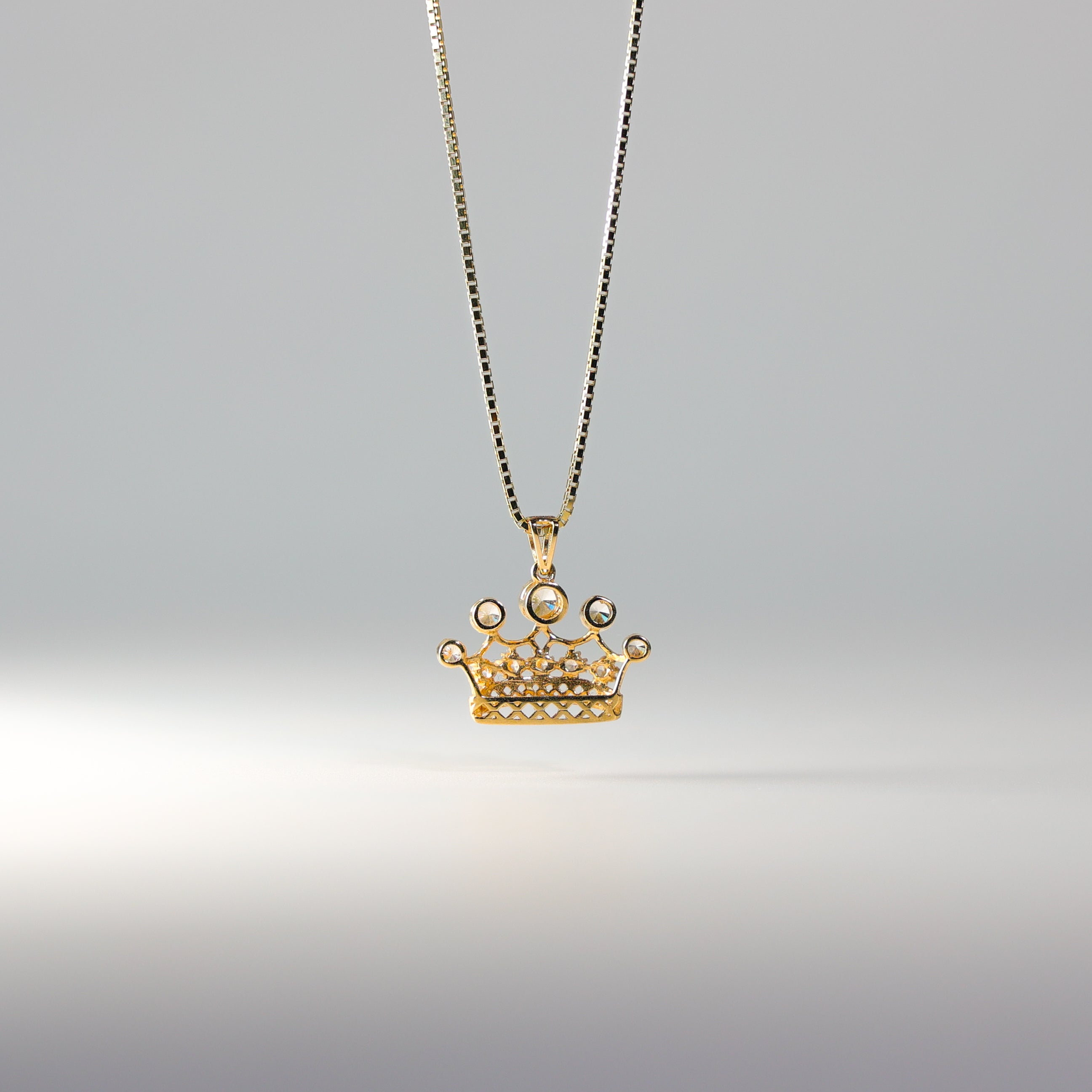 Gold CZ Crown Pendant Model-2149 - Charlie & Co. Jewelry
