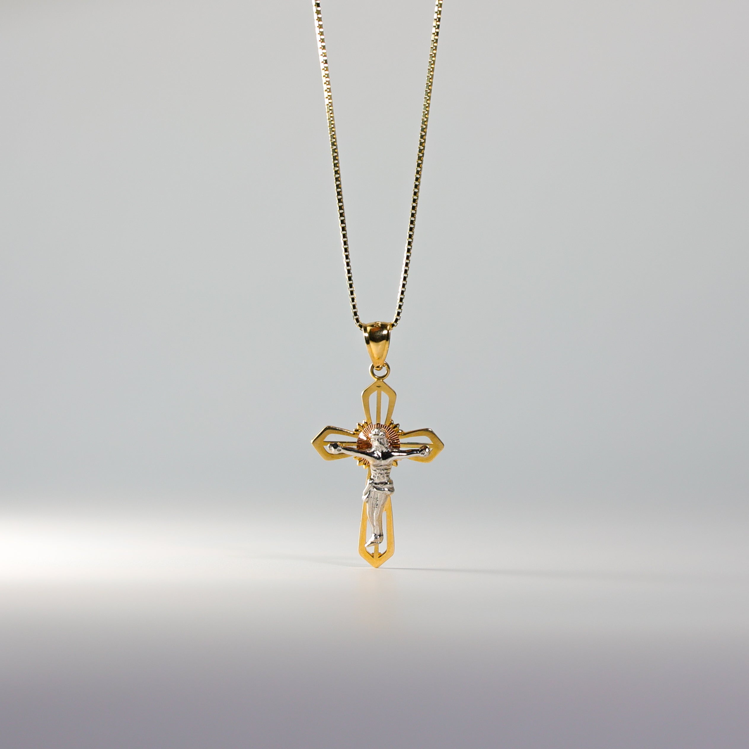 Gold Three-Tones Jesus Crucifix Cross Pendant Model-26 - Charlie & Co. Jewelry