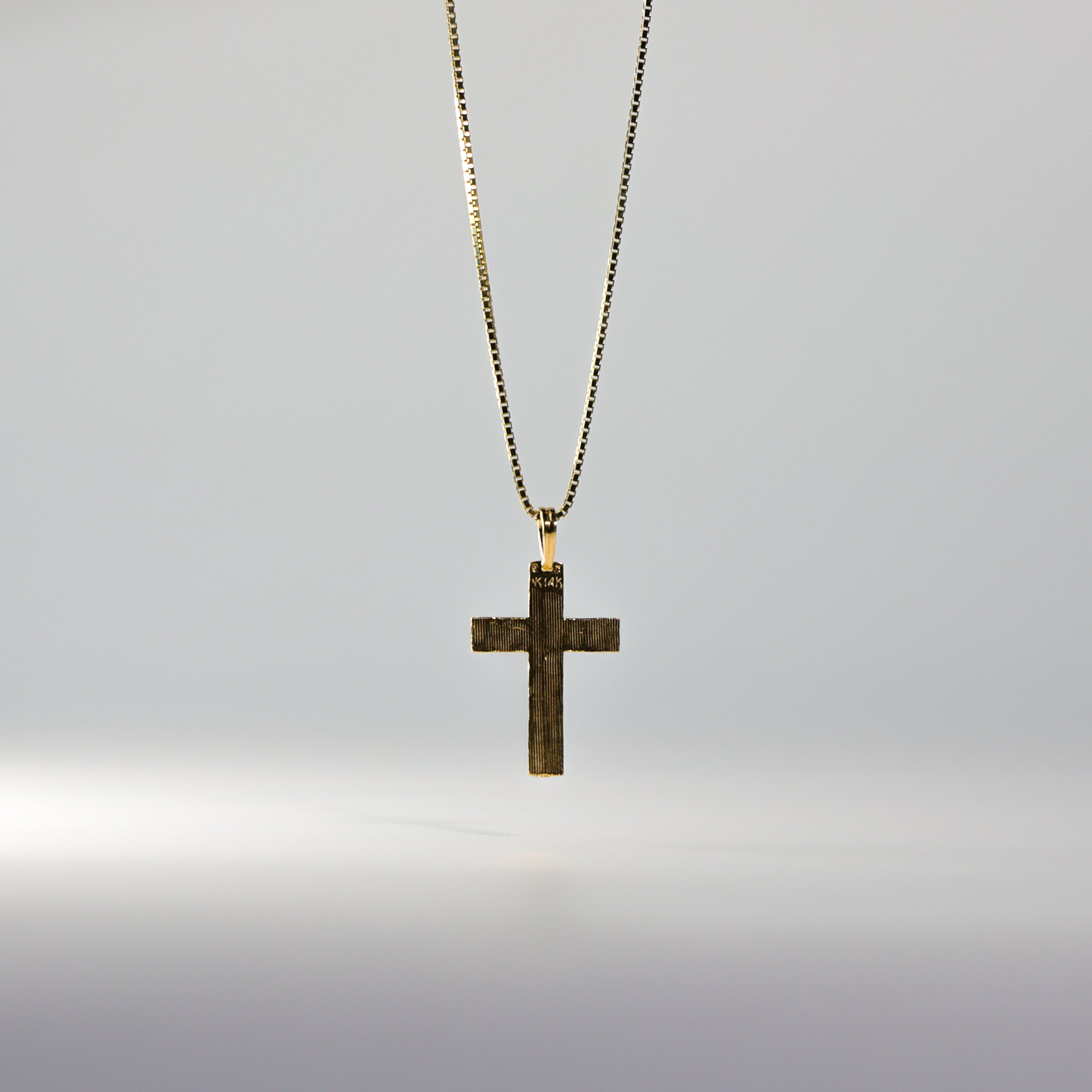 Gold Dainty Diamond Cut Cross Pendant Model-1043 - Charlie & Co. Jewelry