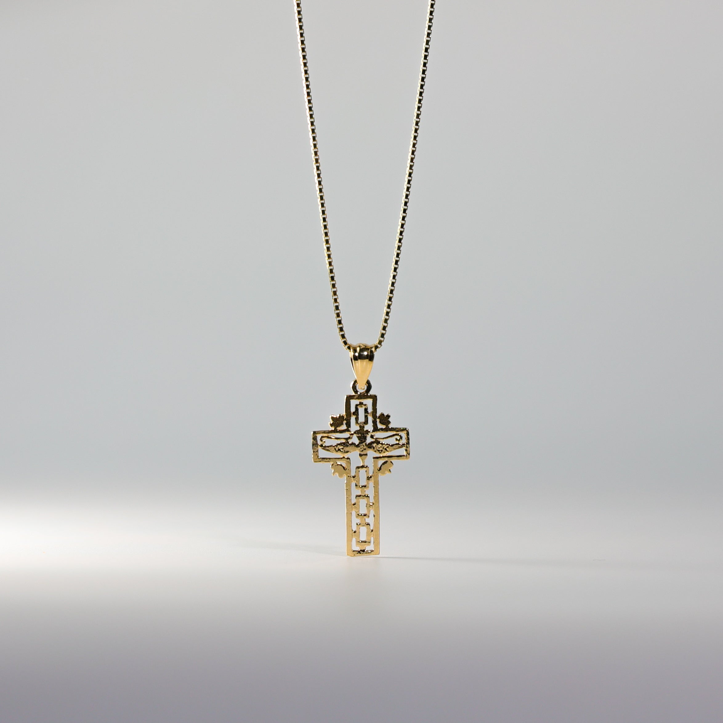 Gold Cross With Holy Spirit Dove Pendant Model-1462 - Charlie & Co. Jewelry