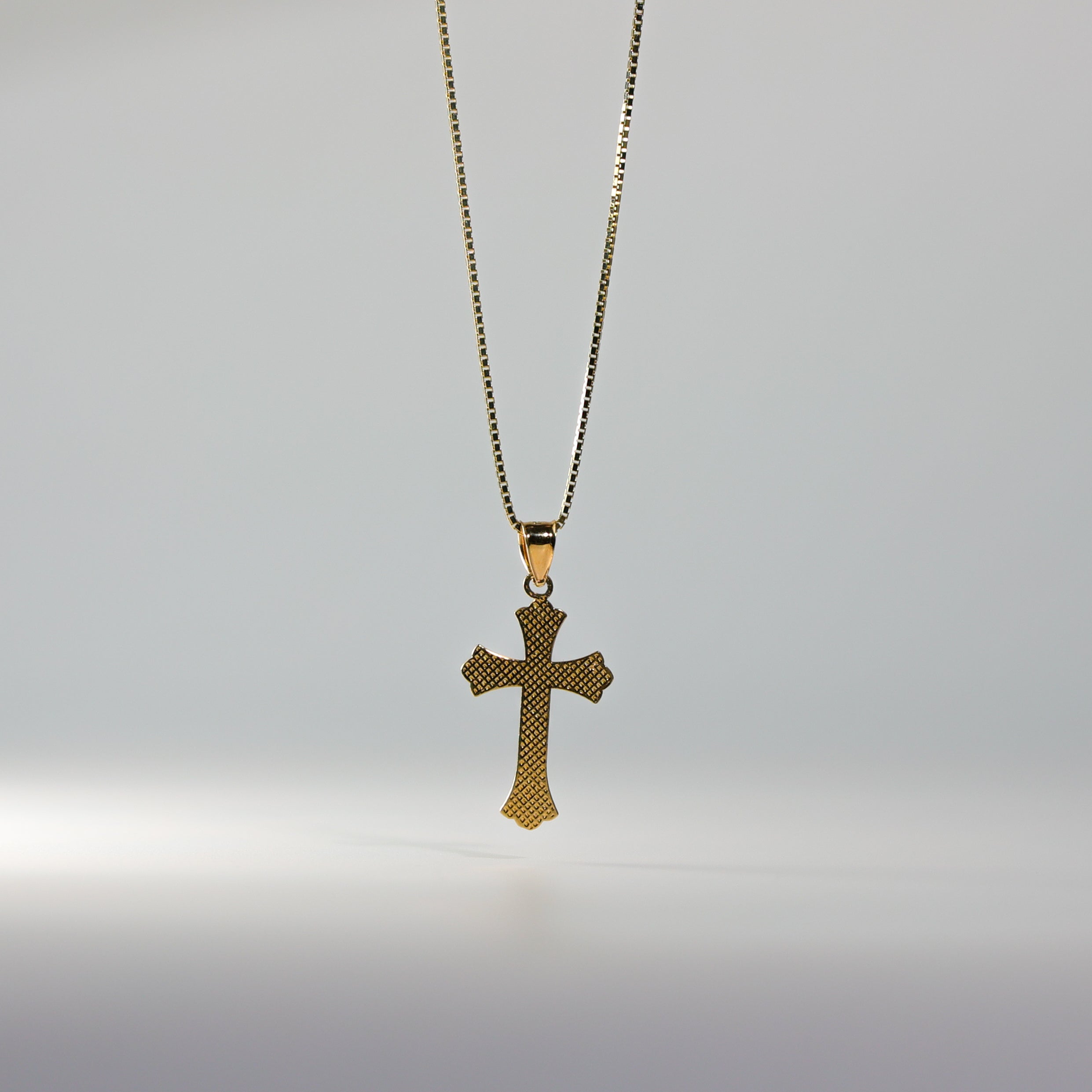 Gold Budded Cross Pendant Model-0128 - Charlie & Co. Jewelry