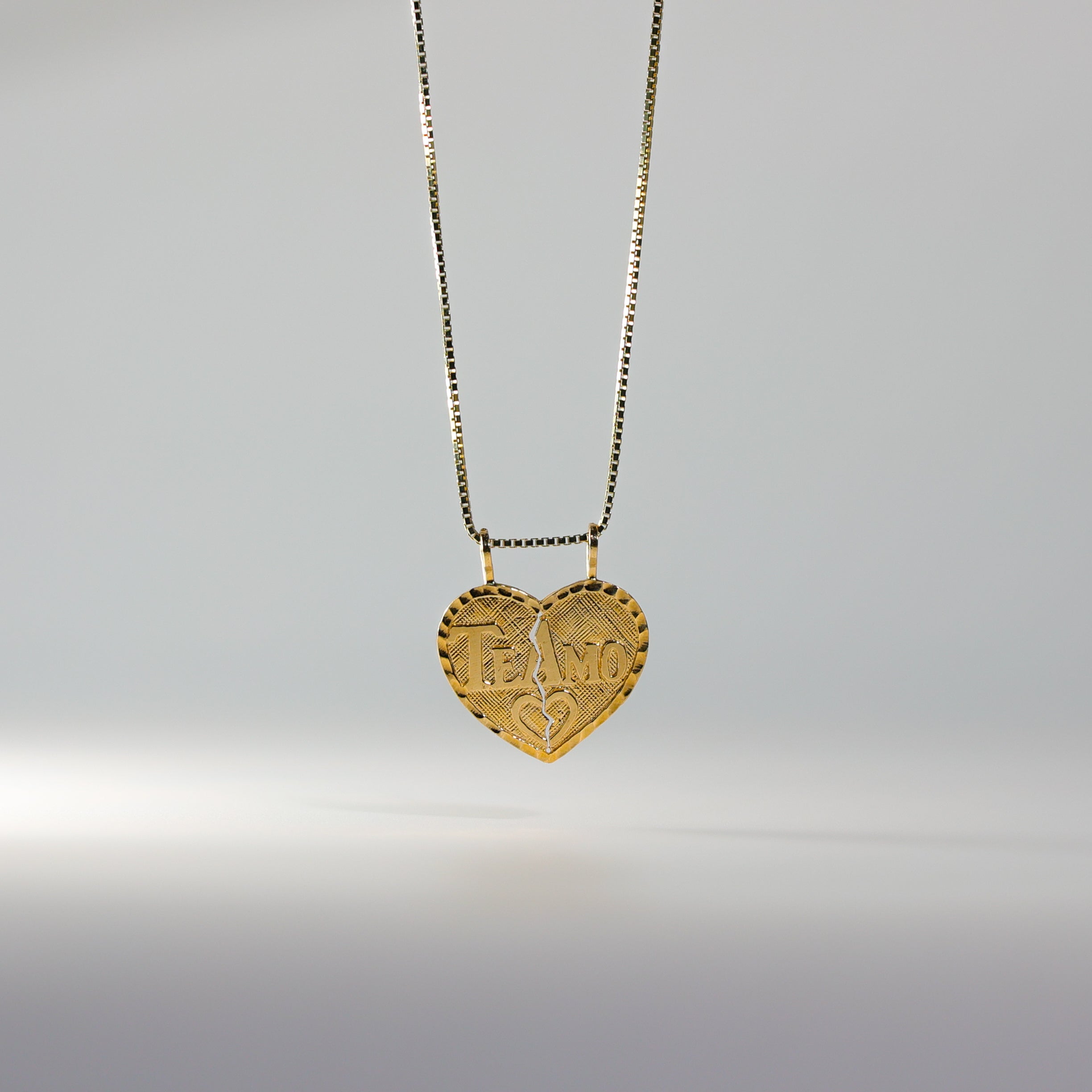 Gold Te Amo Heart 2 Piece Pendant Model-1807 - Charlie & Co. Jewelry