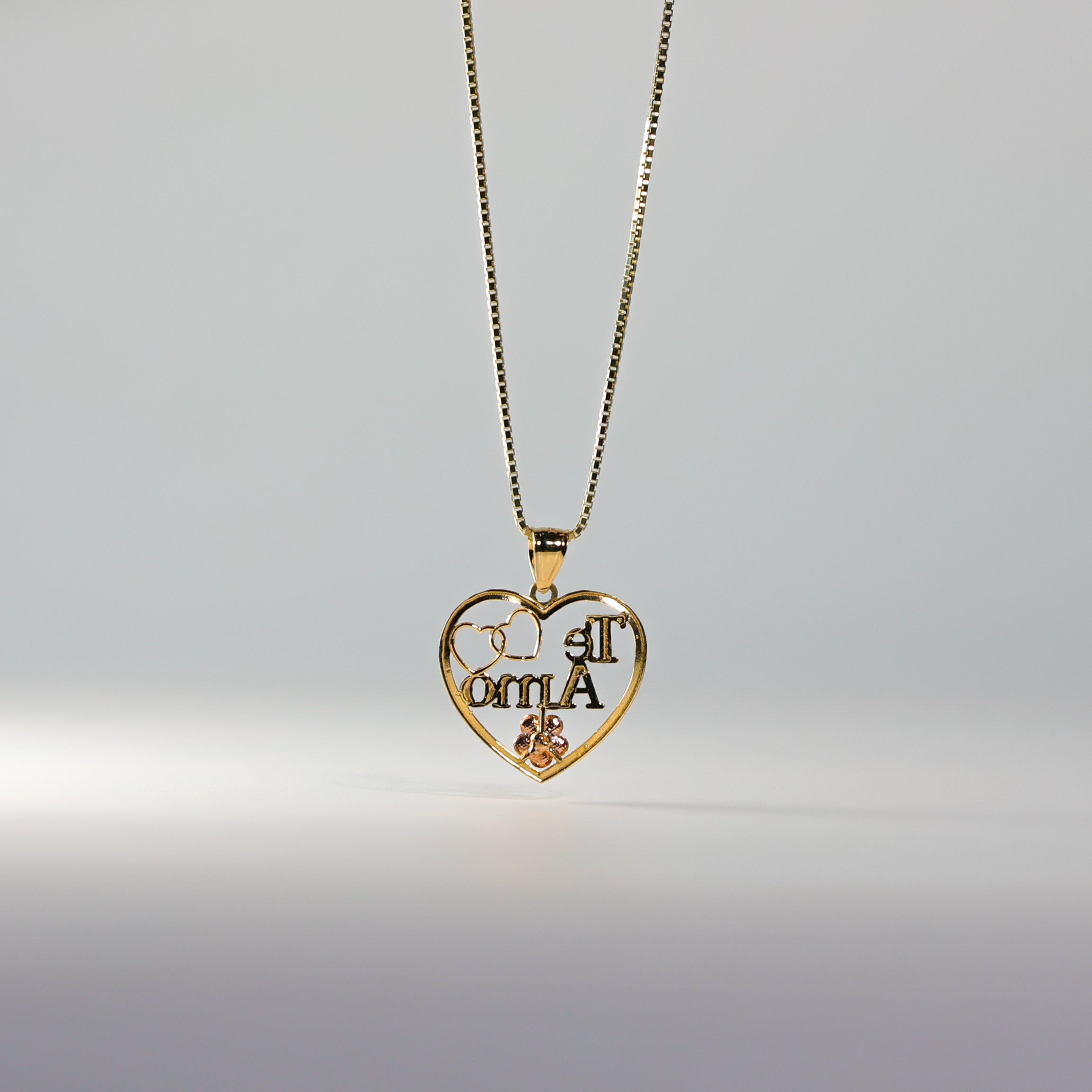 Gold Te Amo Heart 2 Piece Pendant Model-2378 - Charlie & Co. Jewelry