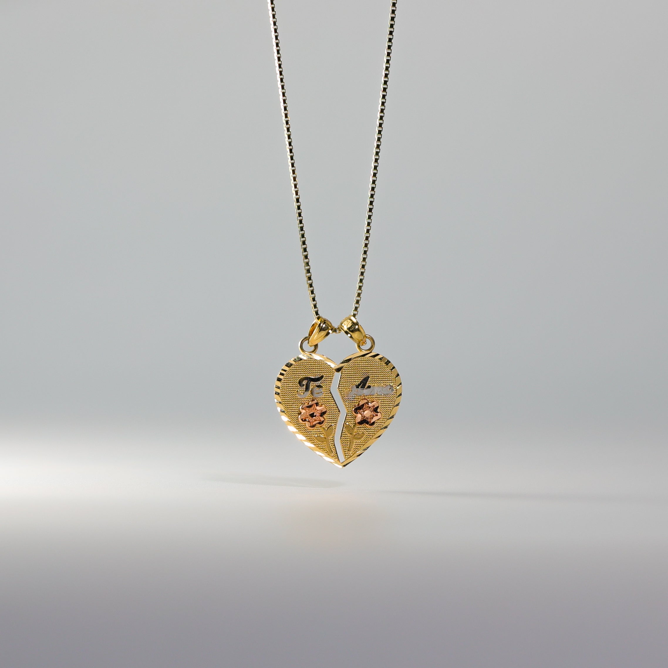 Gold Te Amo Heart Pendant Model-2375 - Charlie & Co. Jewelry