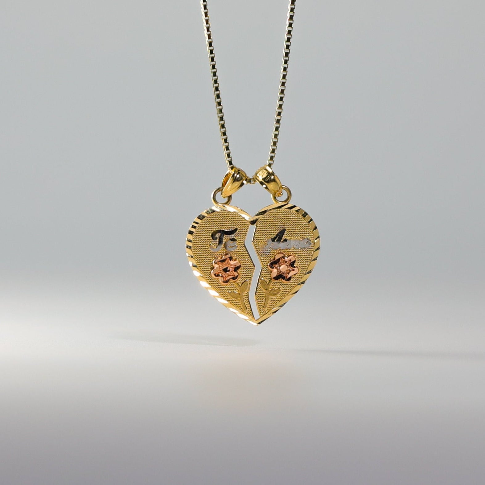 Gold Te Amo Heart Pendant Model-2375 - Charlie & Co. Jewelry