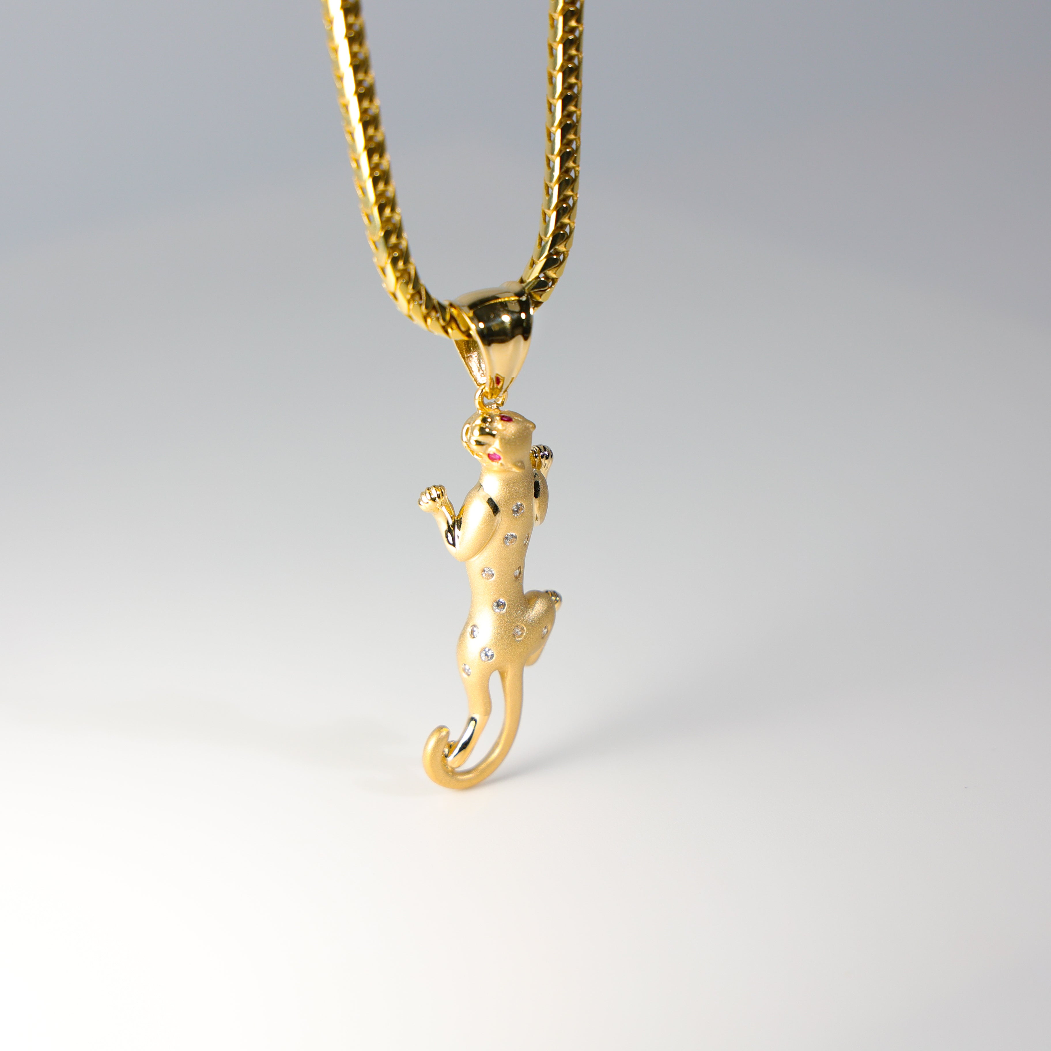 Charlie and Co Jewelry | Gold Panther Pendant | 14K Gold Animal Pendant Pendant + 22” Rope Chain 2.5mm