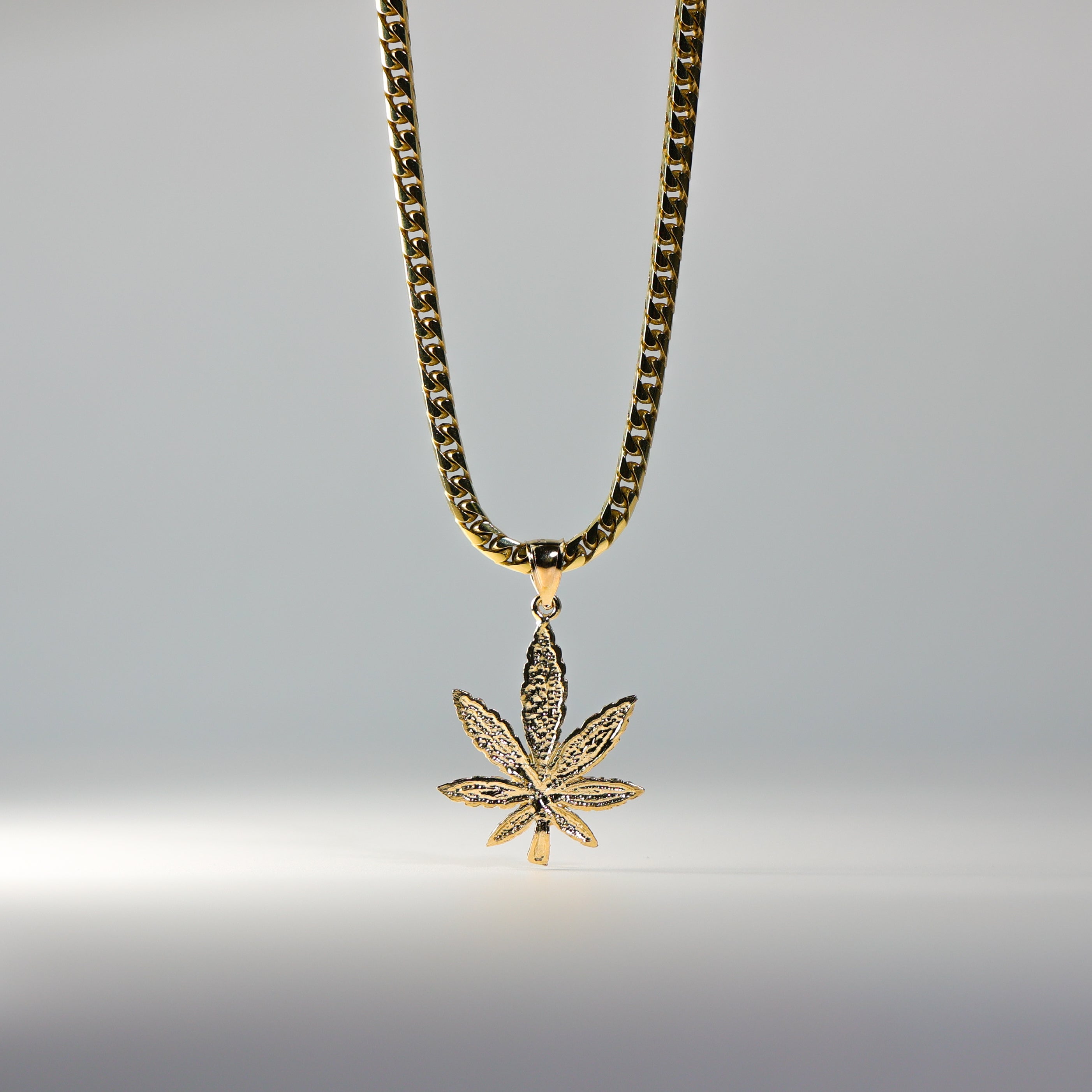 Gold Marijuana Leaf Pendant Model-1569 - Charlie & Co. Jewelry