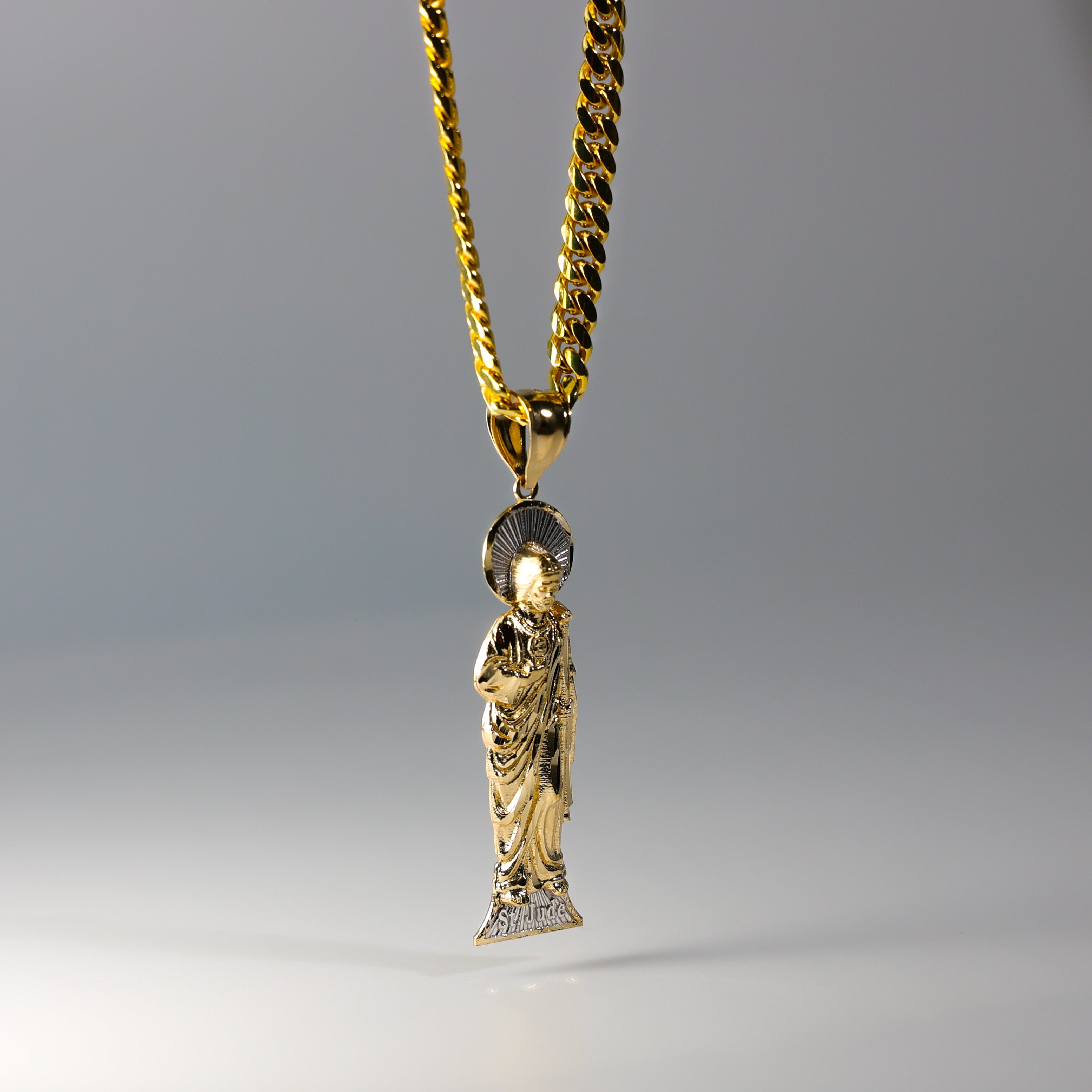 Gold St. Jude Thaddeus Standing Pendant Model-1145 - Charlie & Co. Jewelry