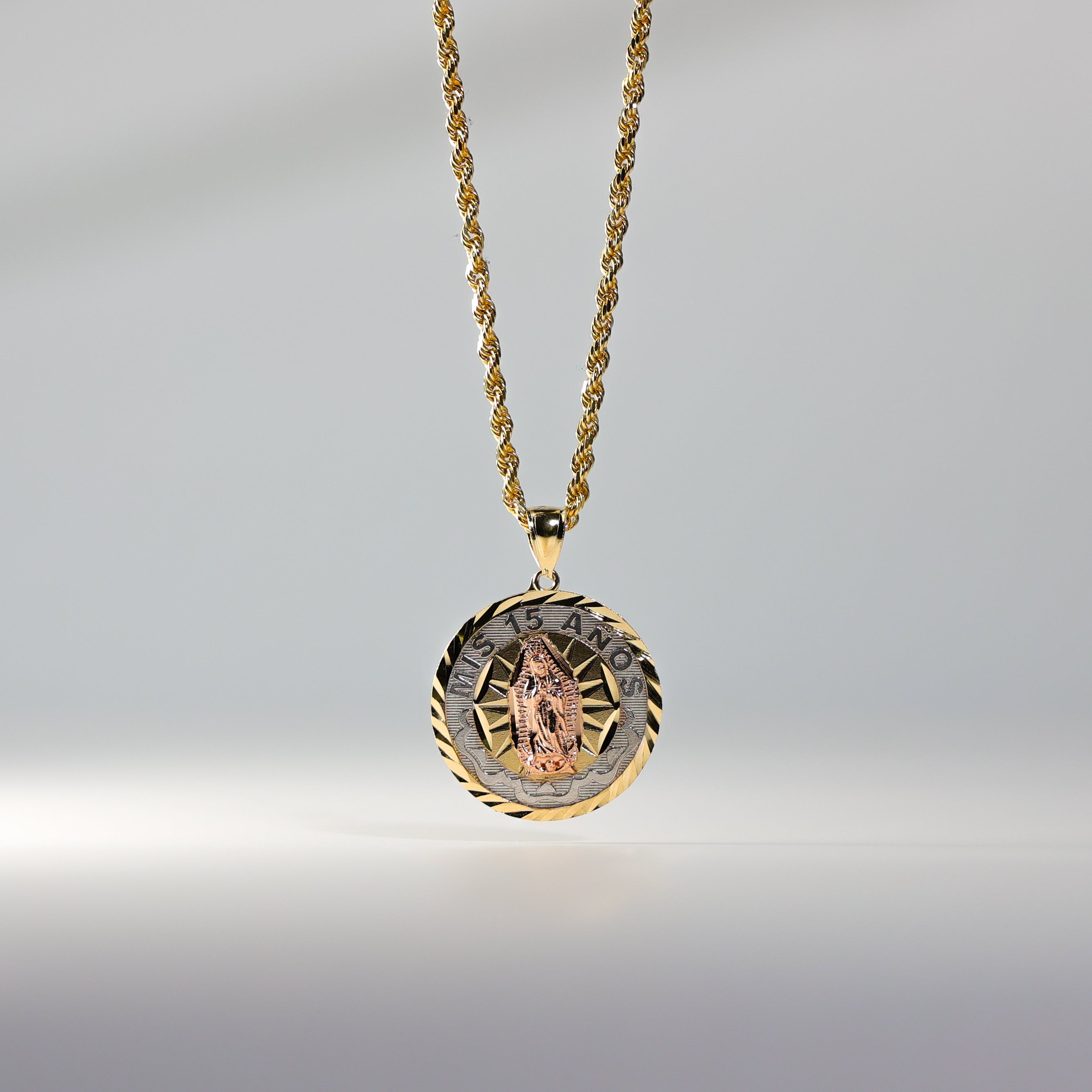 Gold 15 Years Virgin Mary Pendant Model-1897 - Charlie & Co. Jewelry