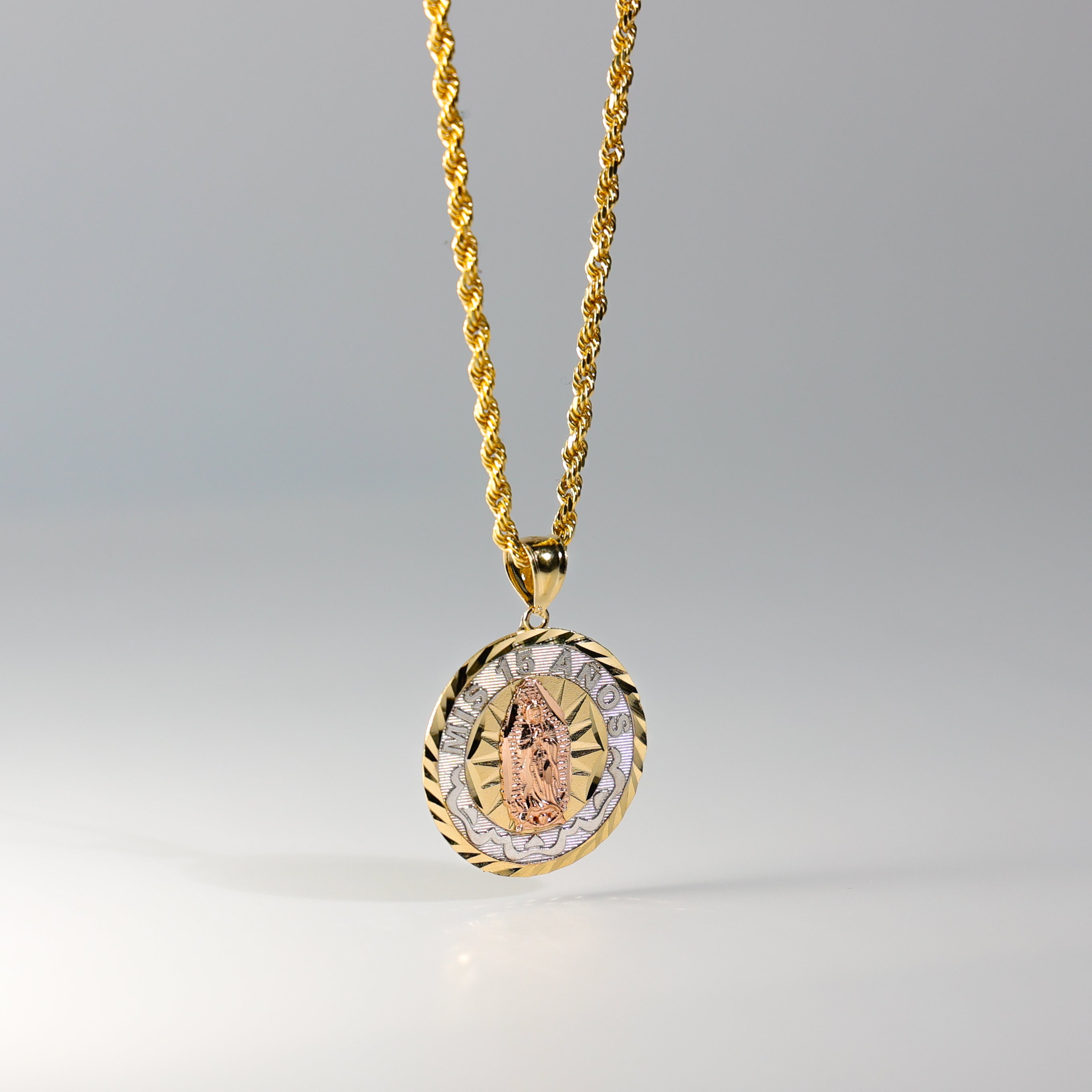 Gold 15 Years Virgin Mary Pendant Model-1897 - Charlie & Co. Jewelry