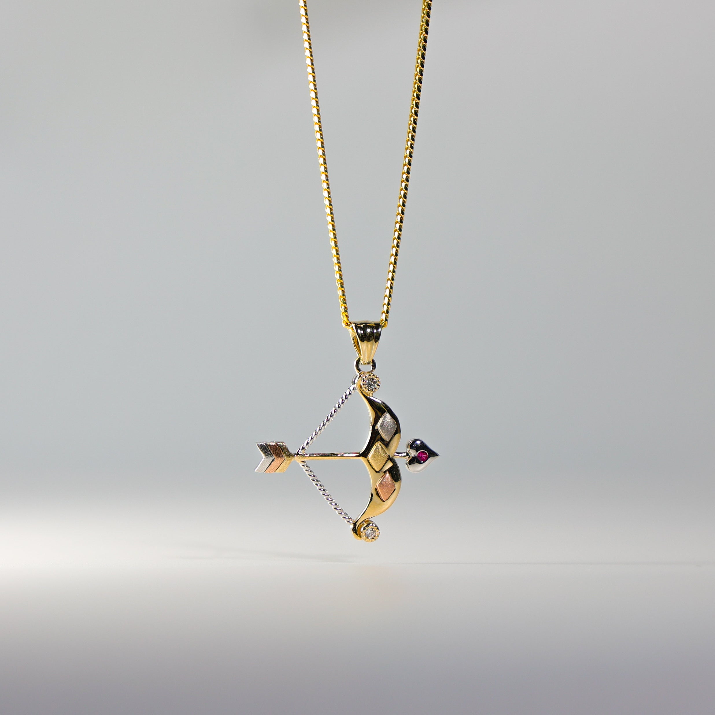 Gold Bow And Arrow Pendant Model-1527 - Charlie & Co. Jewelry