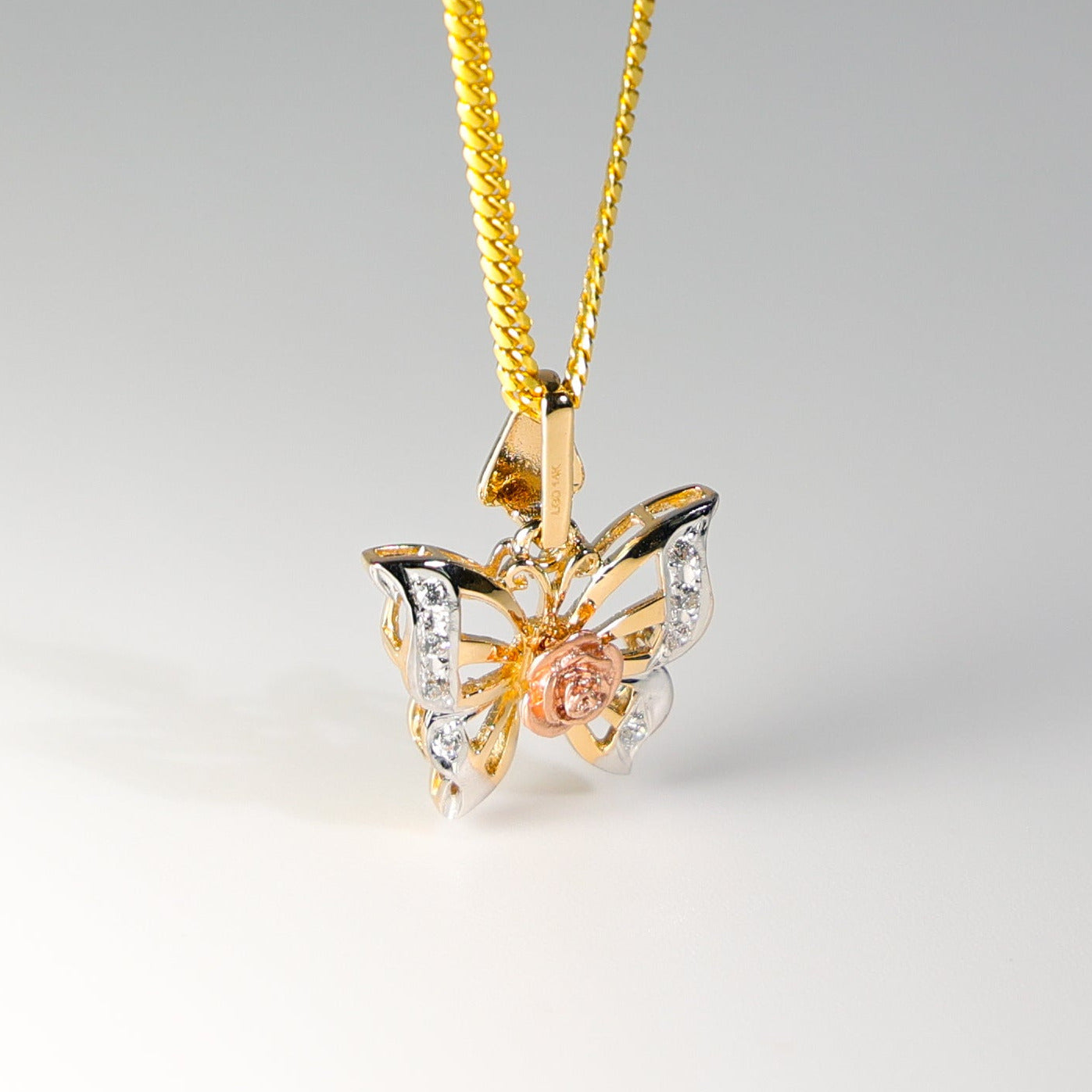 Gold Butterfly Pendant Model-1556 - Charlie & Co. Jewelry