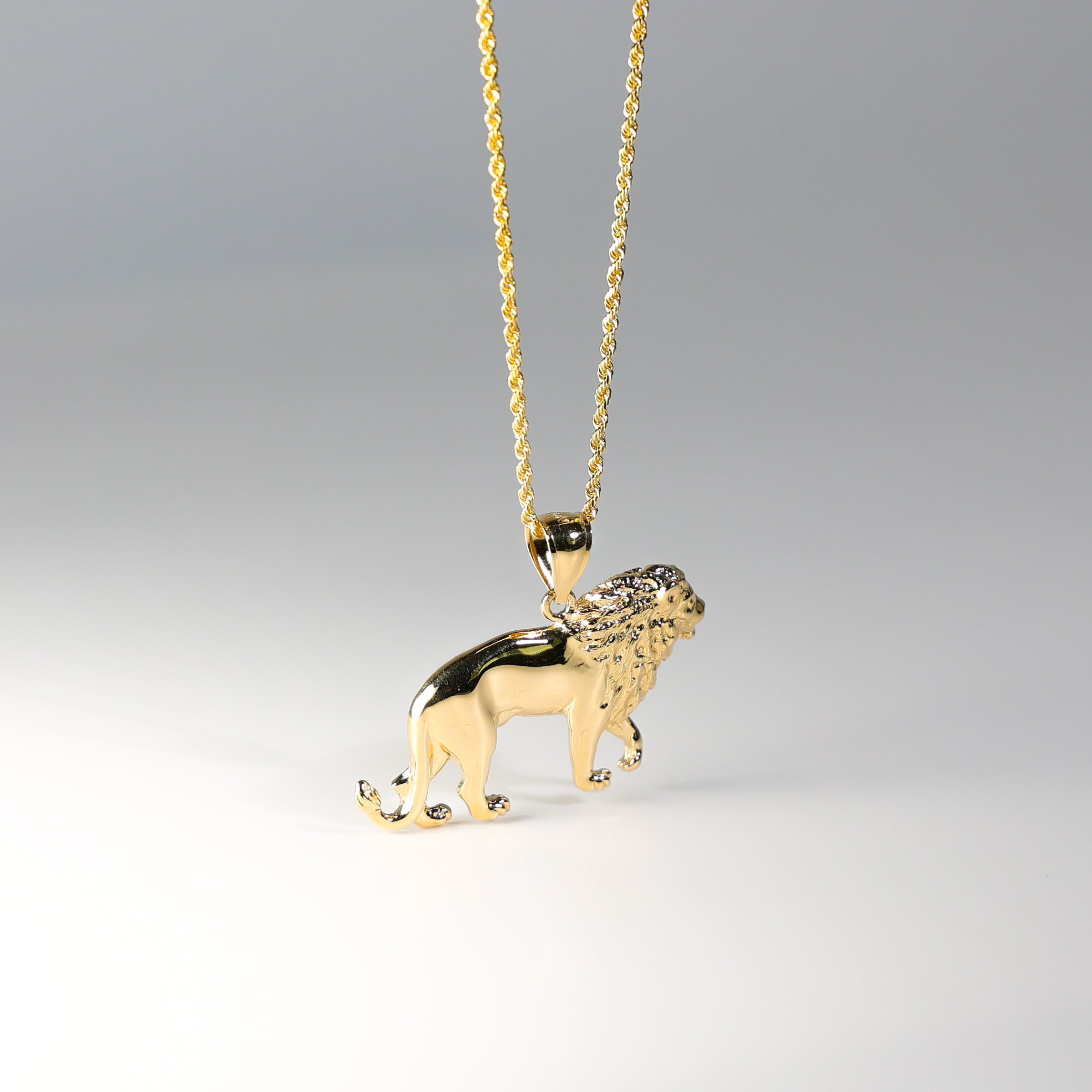 Gold lion Pendant Model-1619 - Charlie & Co. Jewelry