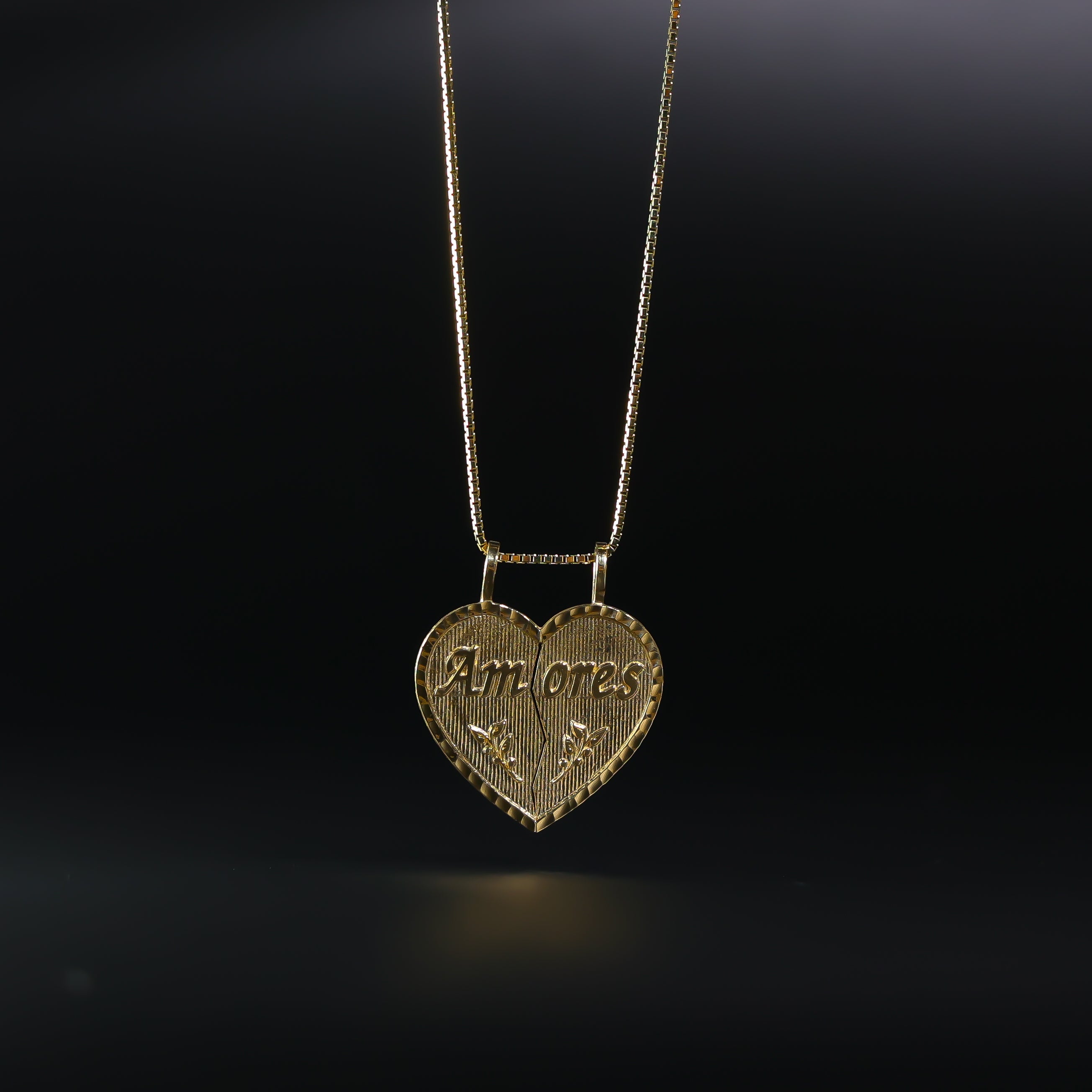 Gold Amores Heart 2 Piece Pendant Model-1810 - Charlie & Co. Jewelry