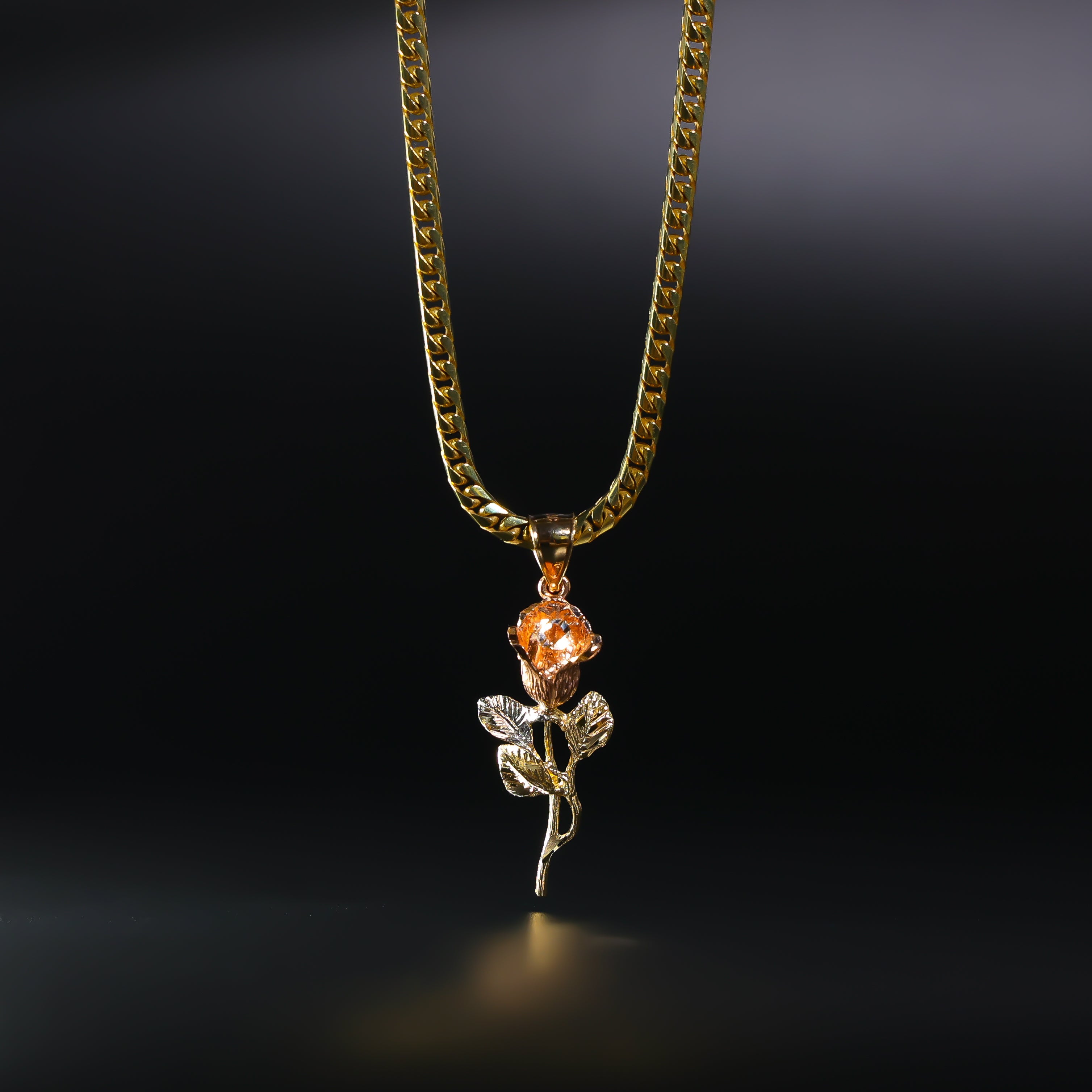 Gold Rose Flower Pendant Model-1959 - Charlie & Co. Jewelry