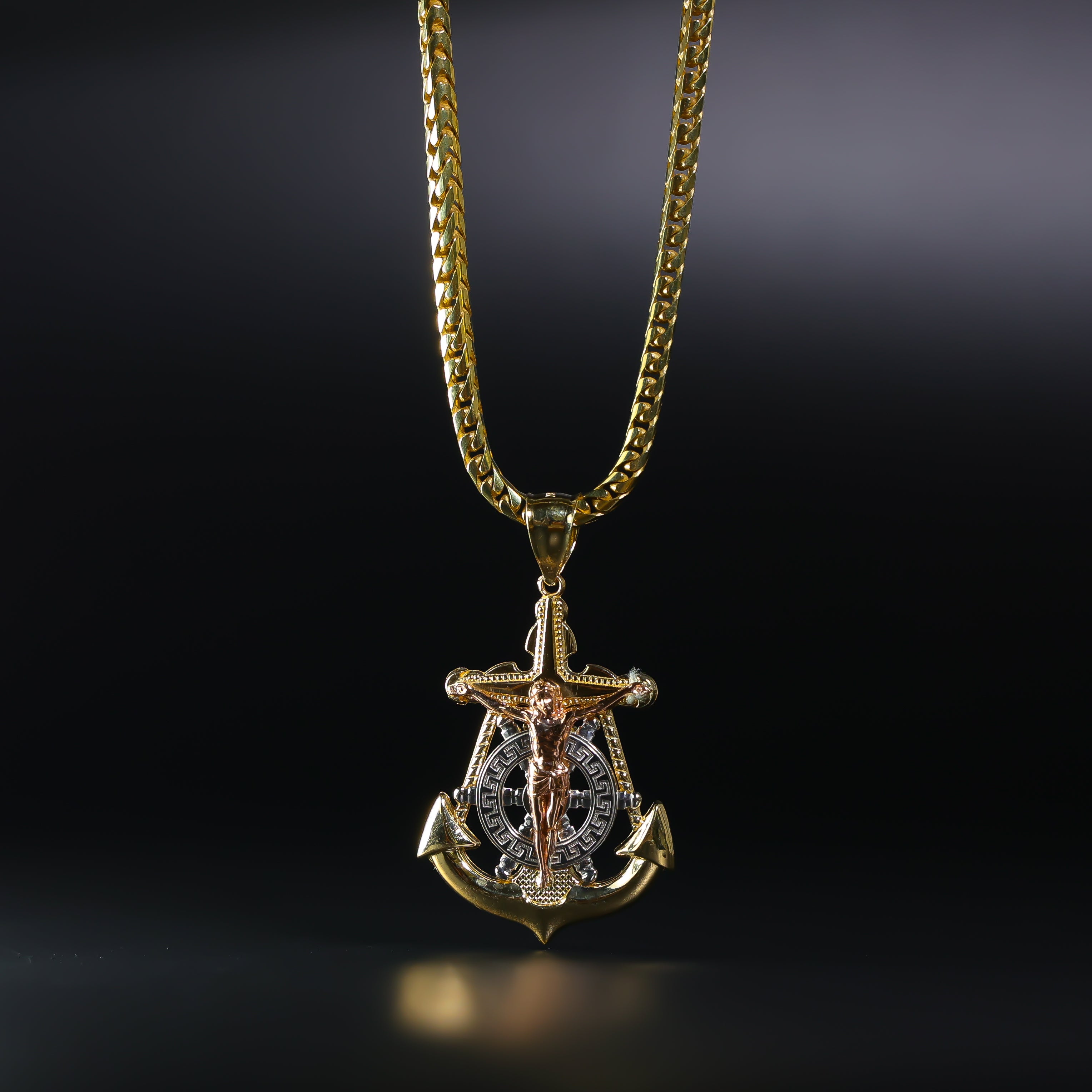 Gold Mariner Religious Crucifix Pendant Model-1207 - Charlie & Co. Jewelry