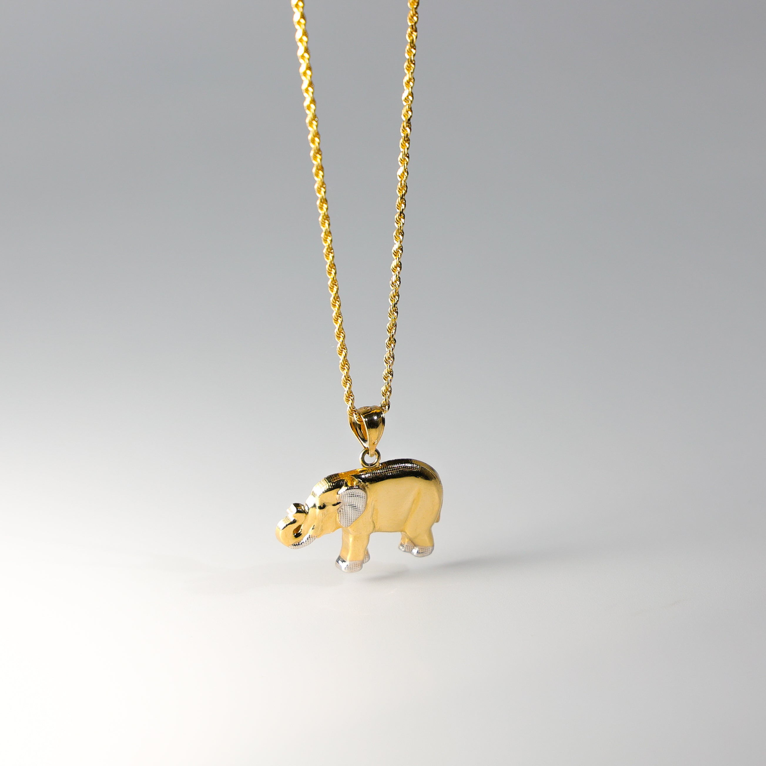 Gold 2 Colors Elephant Pendant Model-1625 - Charlie & Co. Jewelry