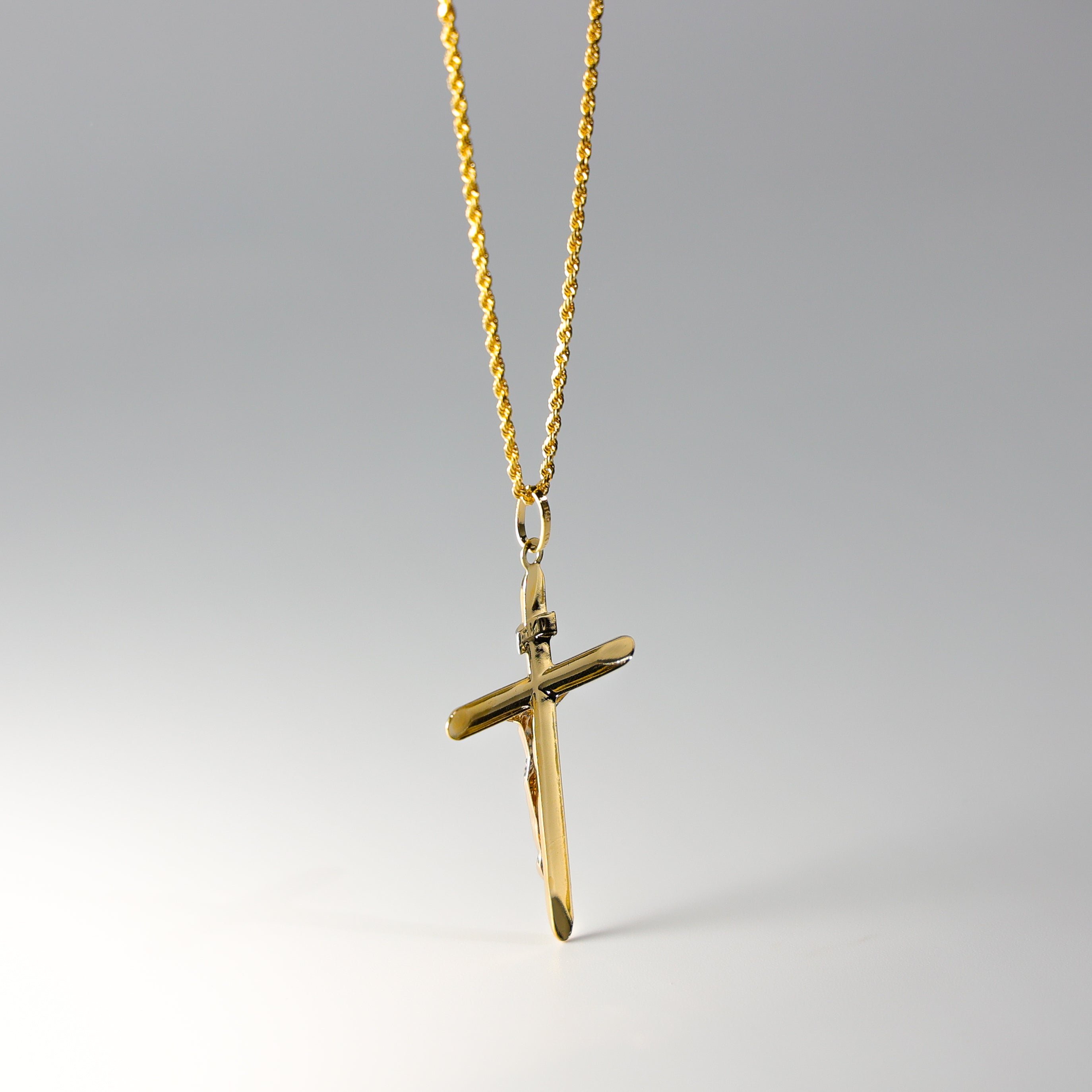 Gold Large Crucifix Cross Pendant Model-0010 - Charlie & Co. Jewelry