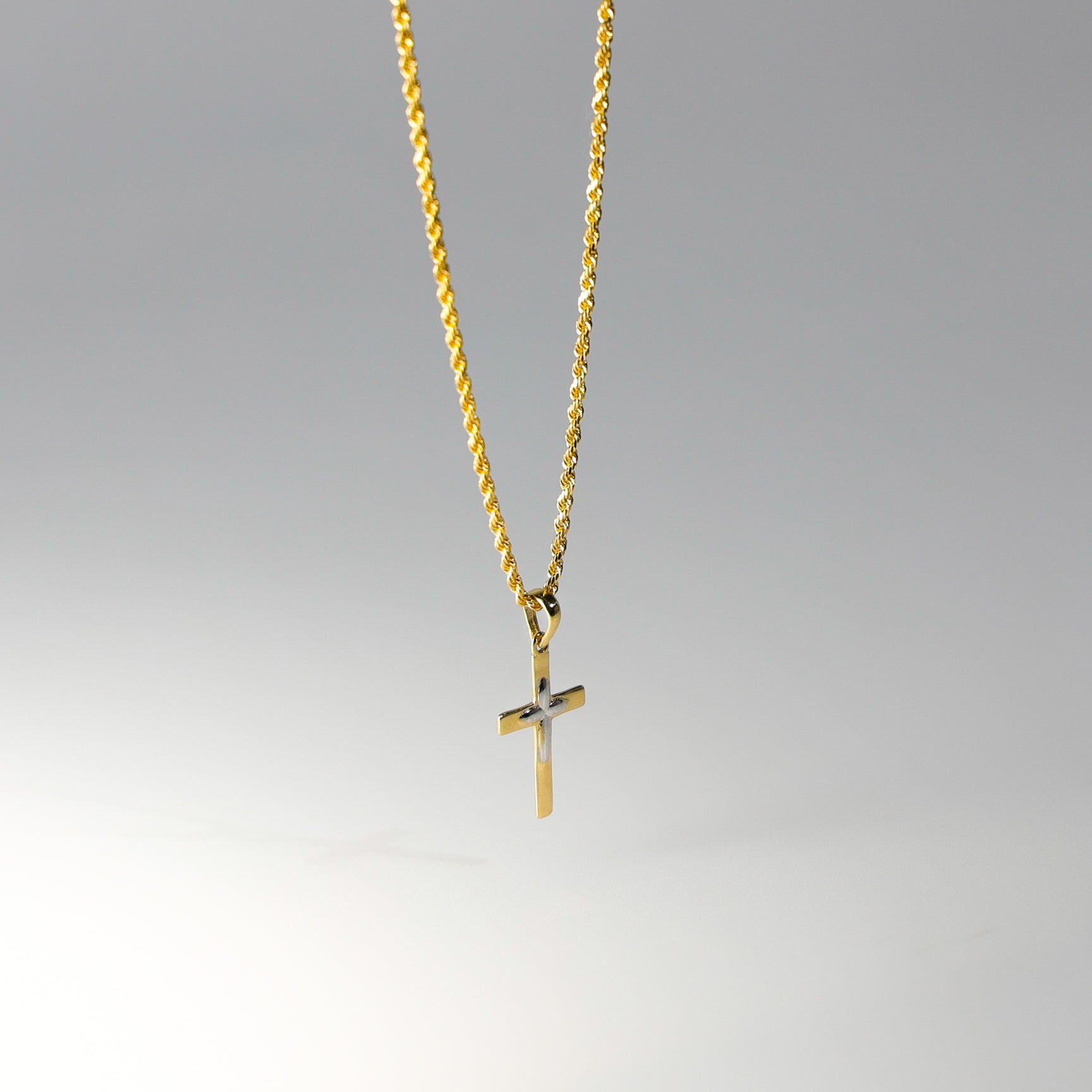 Two Tones Cross Pendant Model-2226 - Charlie & Co. Jewelry