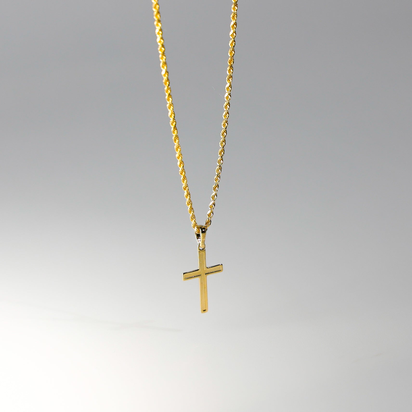 Two Tones Cross Pendant Model-2226 - Charlie & Co. Jewelry