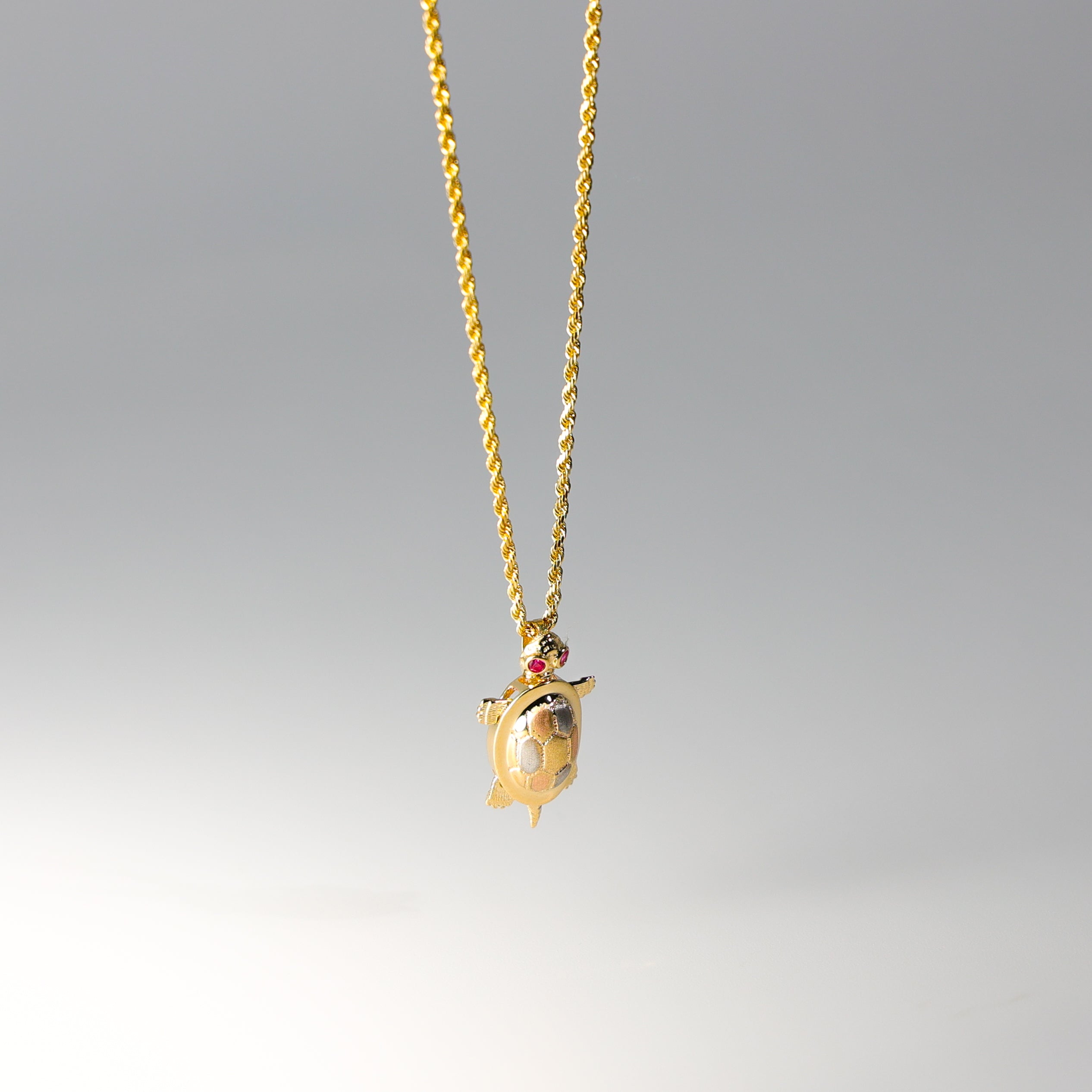 Gold 3 Colors Turtle Pendant Model-1544 - Charlie & Co. Jewelry