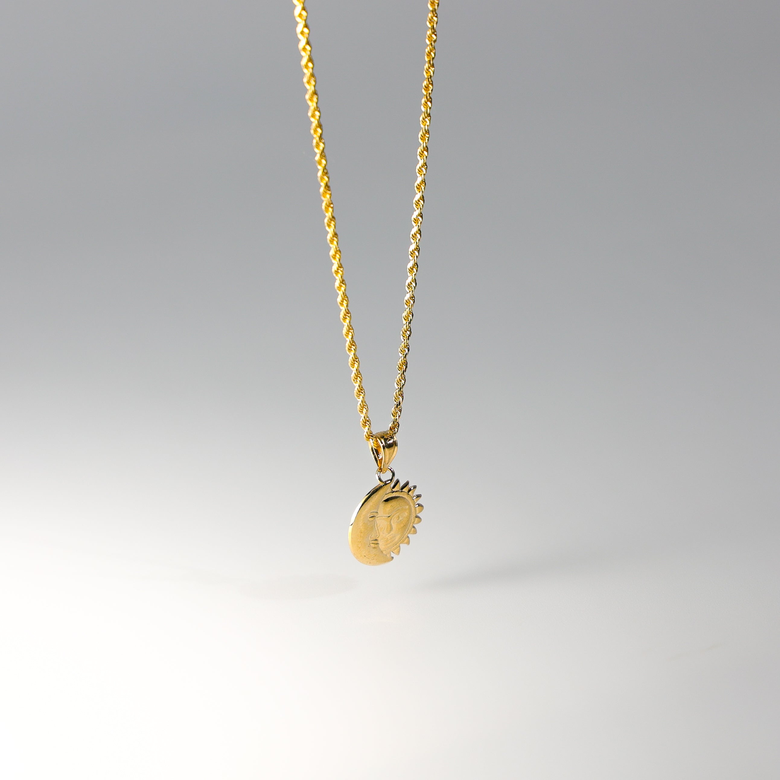 Gold Moon and Sun Pendant Model-1936 - Charlie & Co. Jewelry