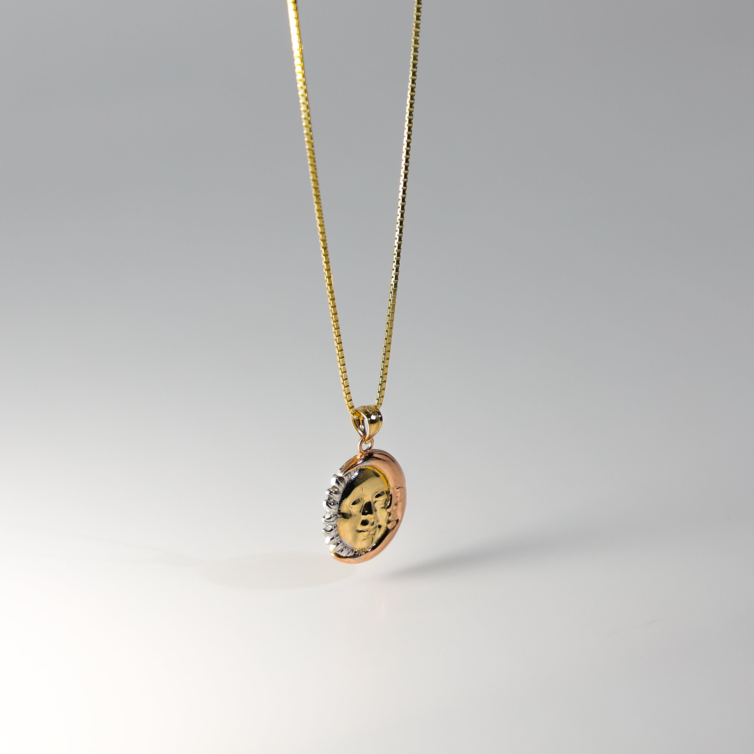 Gold 3 Colors Sun And Moon Pendant Model-1935 - Charlie & Co. Jewelry