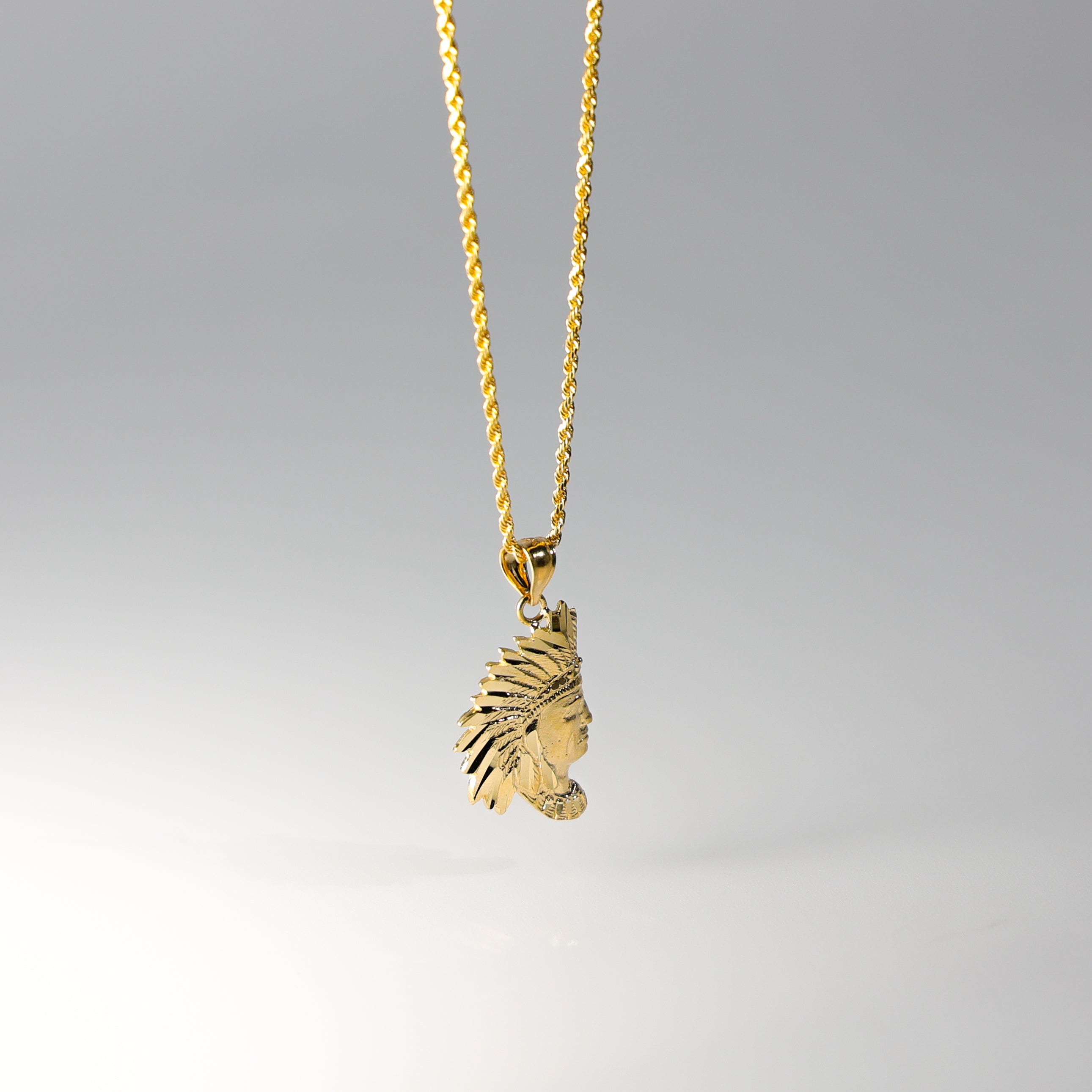 Gold Indian Pendant Model-1609 - Charlie & Co. Jewelry