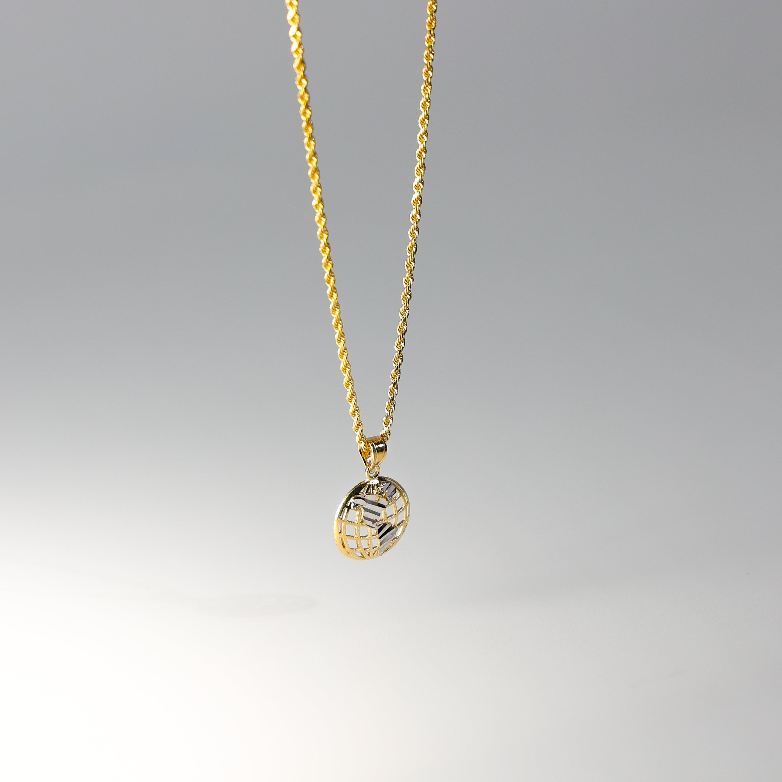 Dainty Gold Globe Earth Pendant Model-1941 - Charlie & Co. Jewelry