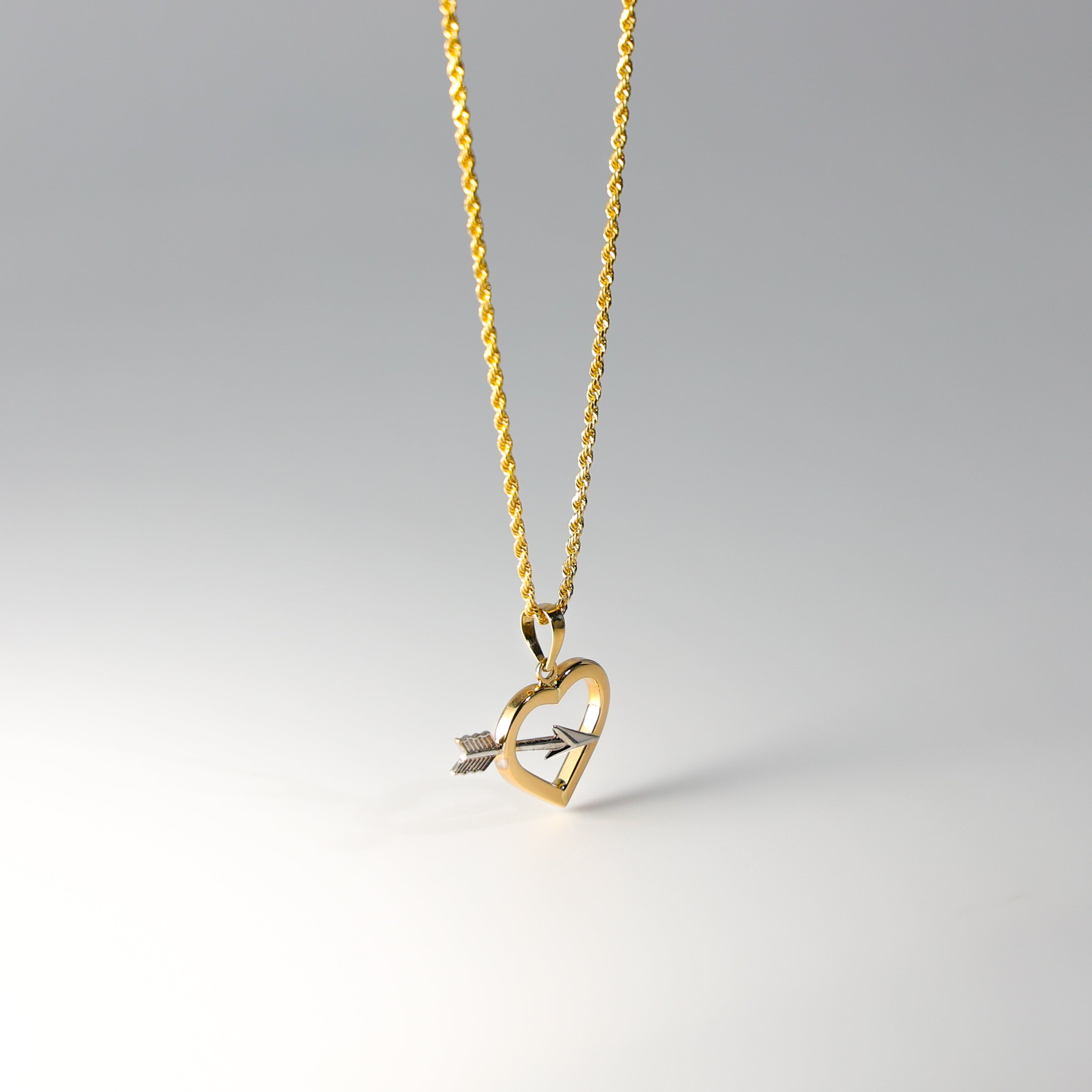 Gold 2 Tone Cupid Arrow Pendant Model-2366 - Charlie & Co. Jewelry