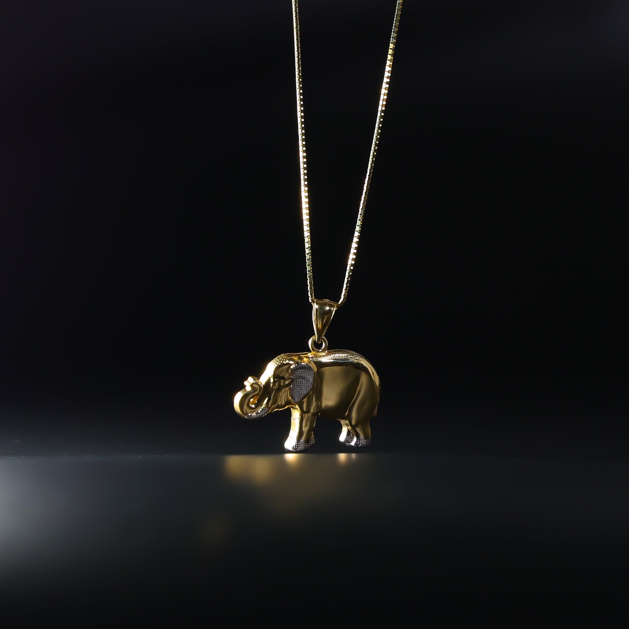 Gold 2 Colors Elephant Pendant Model-1625 - Charlie & Co. Jewelry