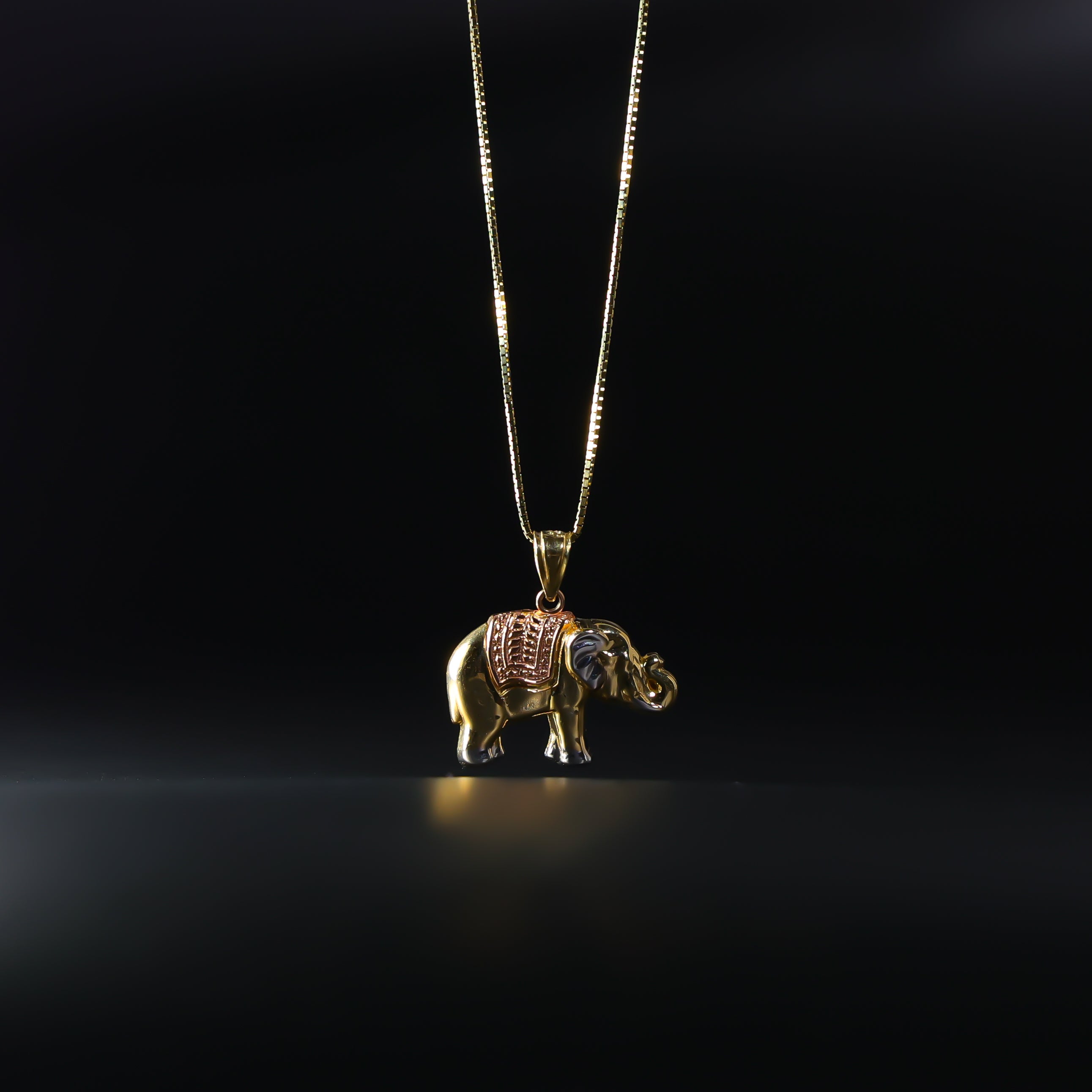 Gold 3 Colors Elephant Pendant Model-1624 - Charlie & Co. Jewelry
