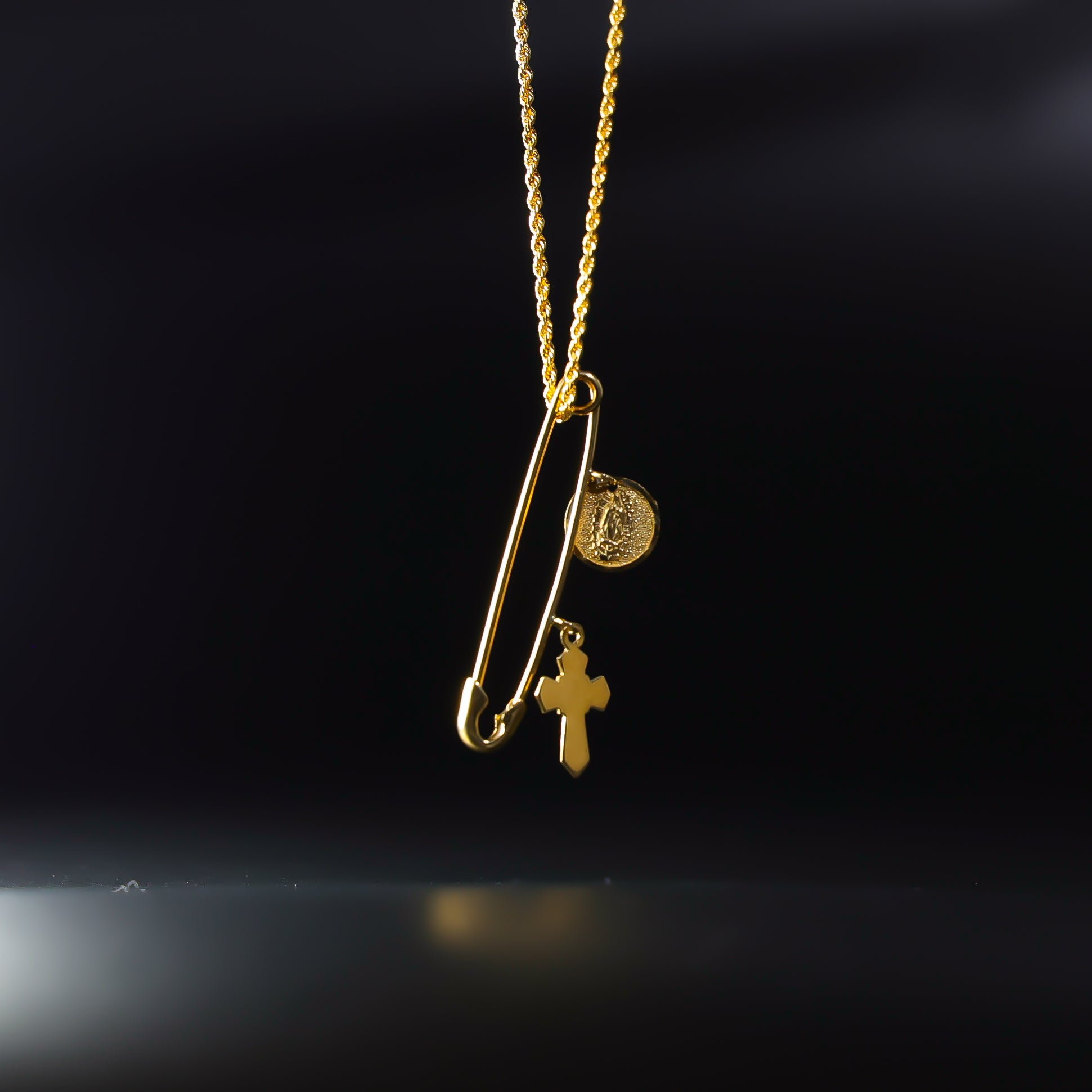 Gold Religious Hang on Clip Pendant Model-1997 - Charlie & Co. Jewelry