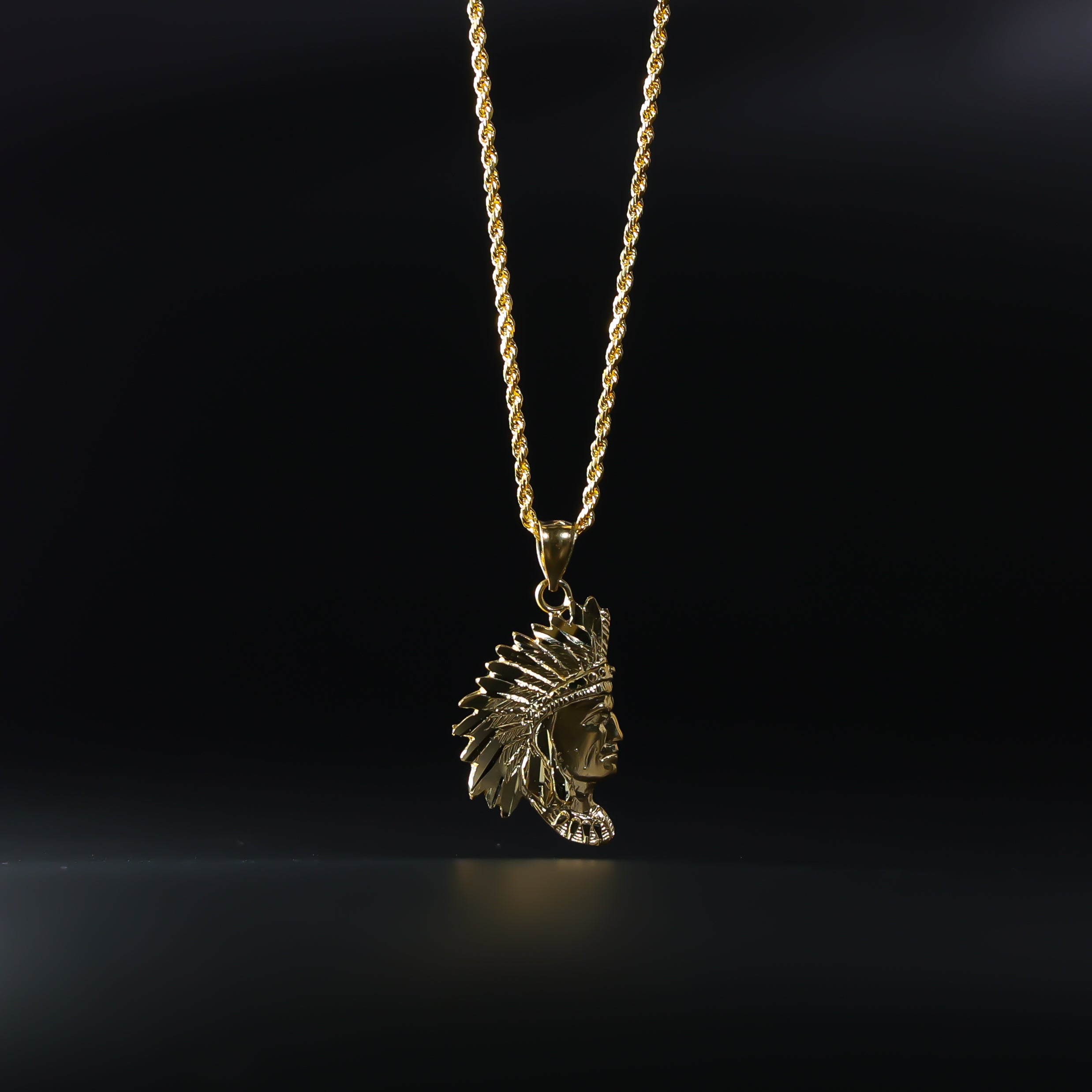 Gold Indian Pendant Model-1609 - Charlie & Co. Jewelry