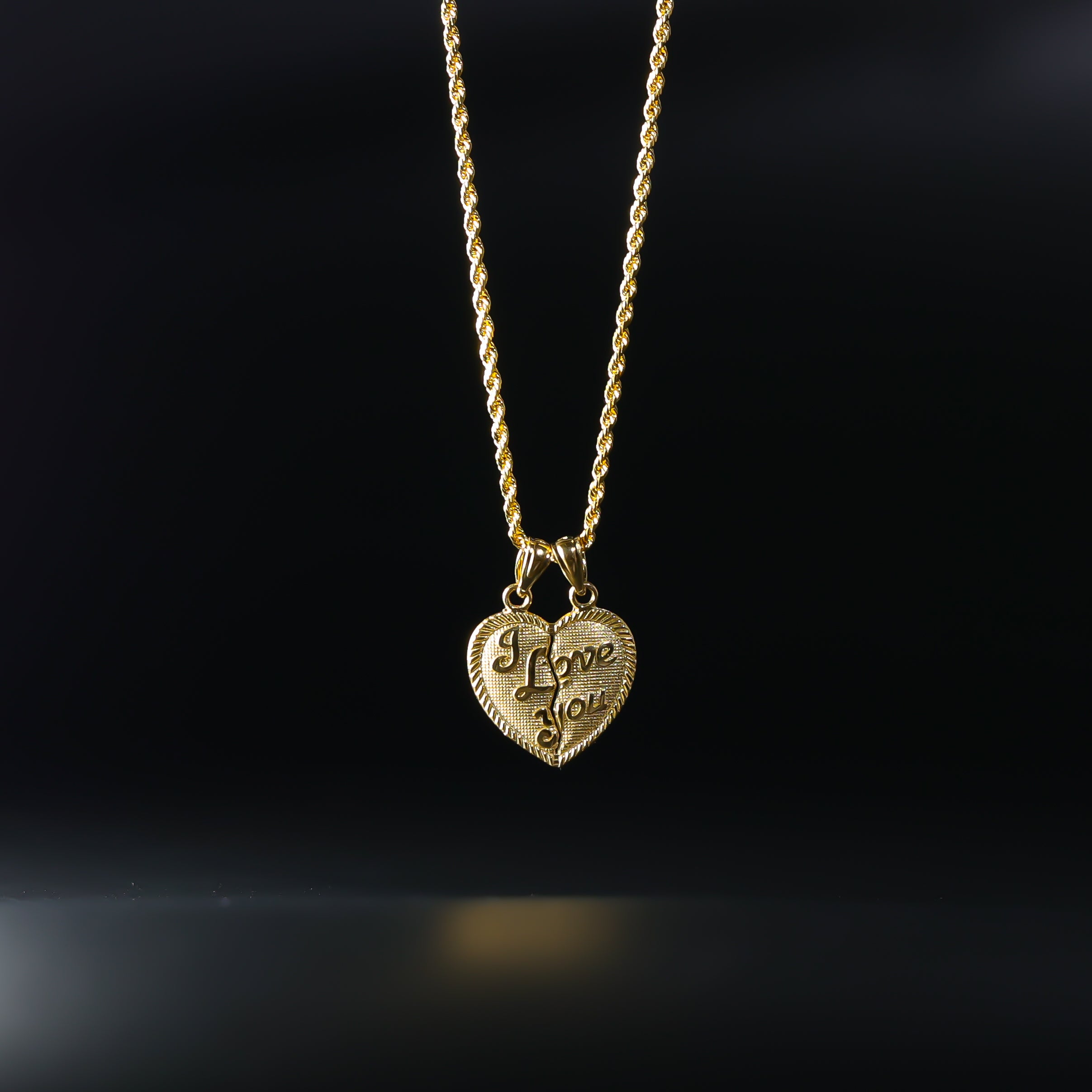 Gold I Love You Two Piece Pendant - Charlie & Co. Jewelry
