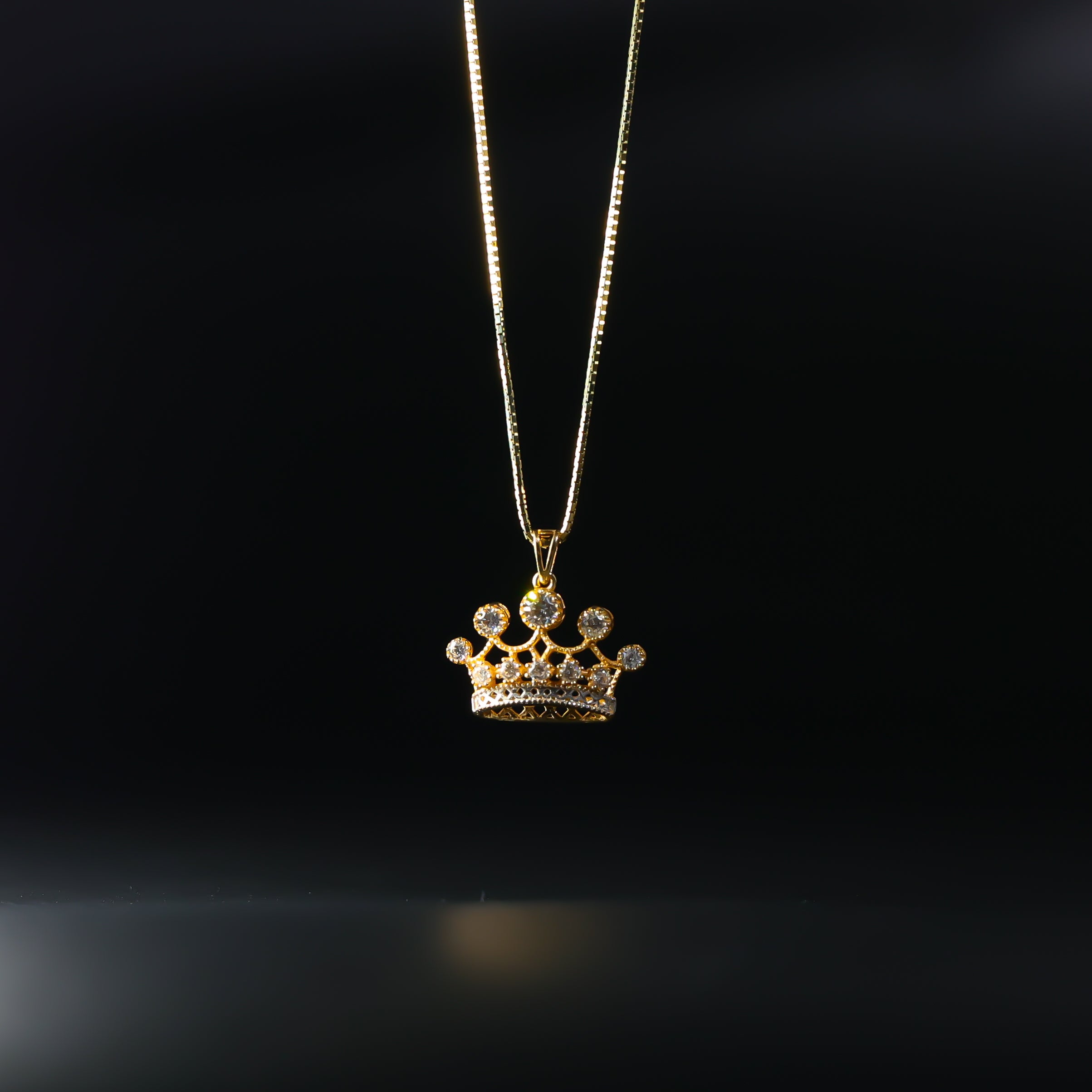 Gold CZ Crown Pendant Model-2149 - Charlie & Co. Jewelry
